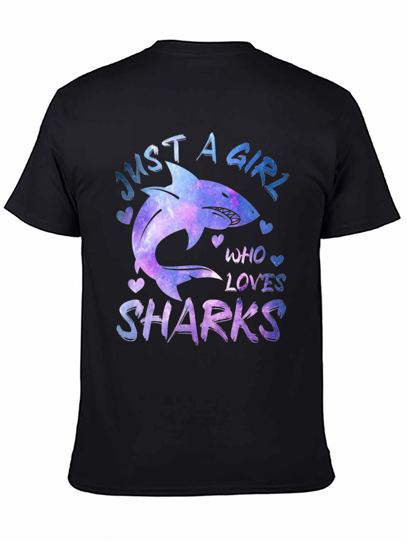 Black Just A Girl Who Loves Sharks Graphic Tee view 4