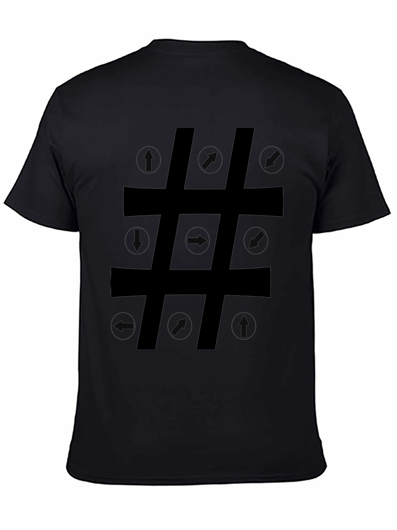 Black Arrow Direction Hashtag Graphic T-Shirt view 4