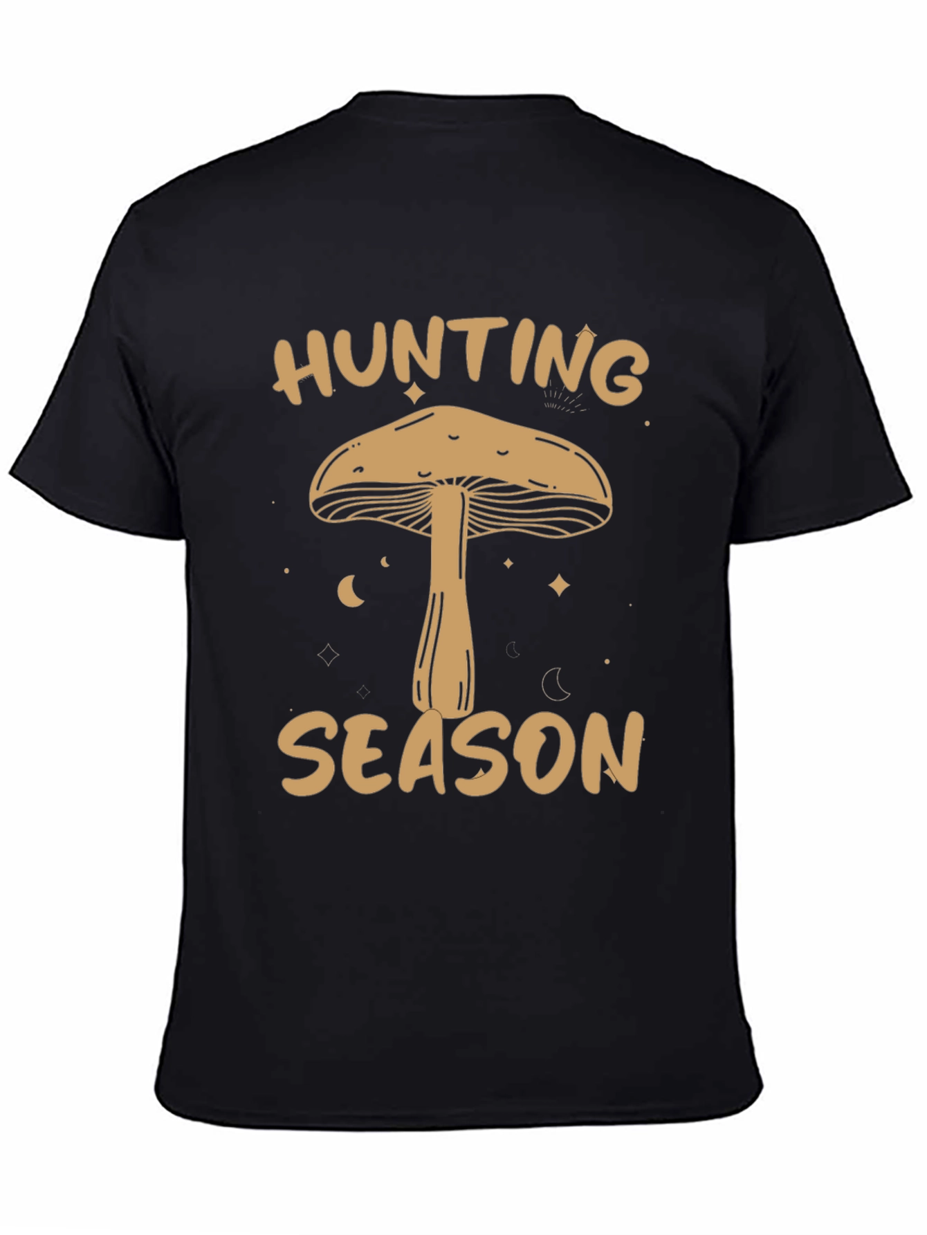 Black Mushroom Hunting Season Graphic T-Shirt view 4