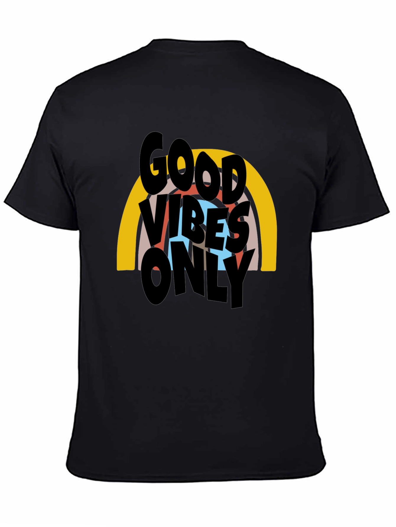 Black Good Vibes Only Graphic T-Shirt - Black view 4