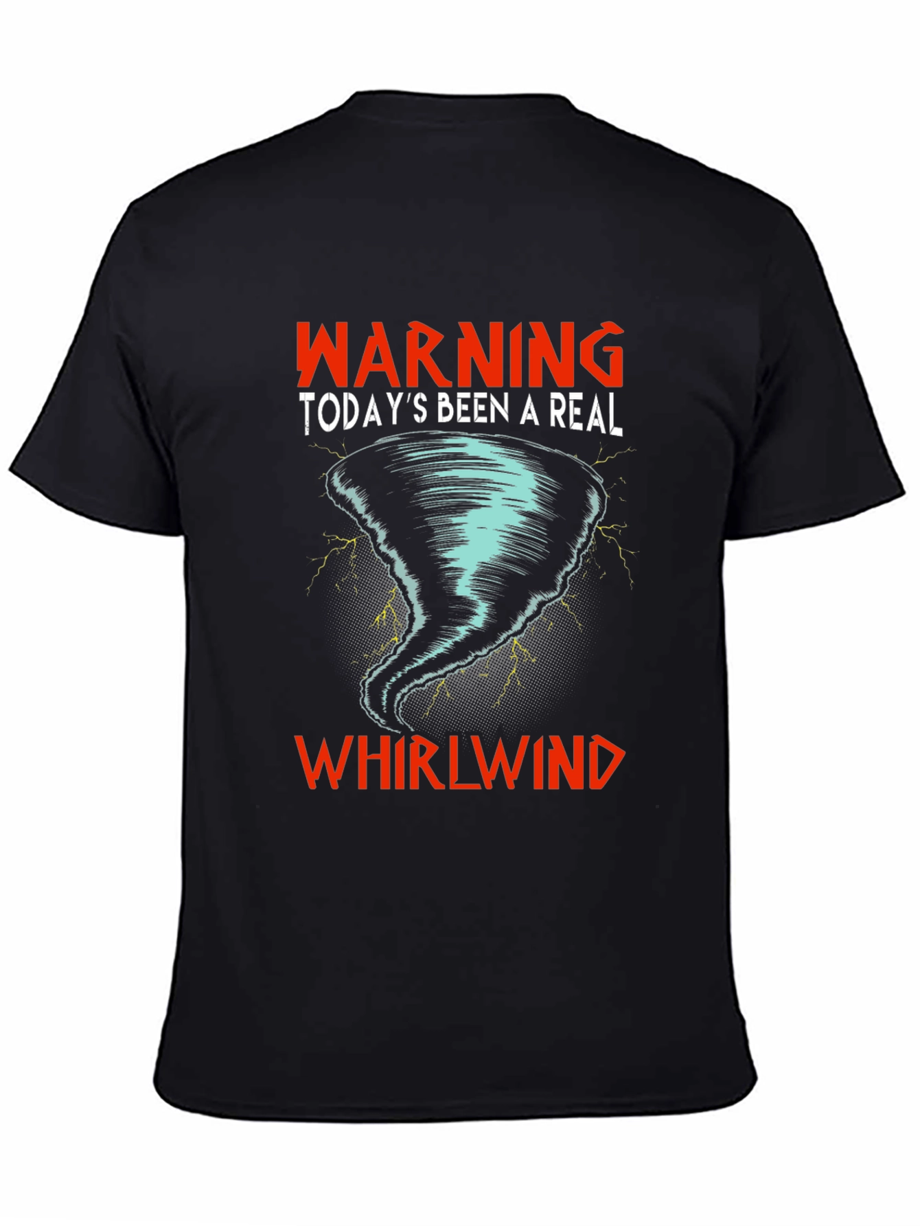 Black Warning Whirlwind Graphic T-Shirt view 4