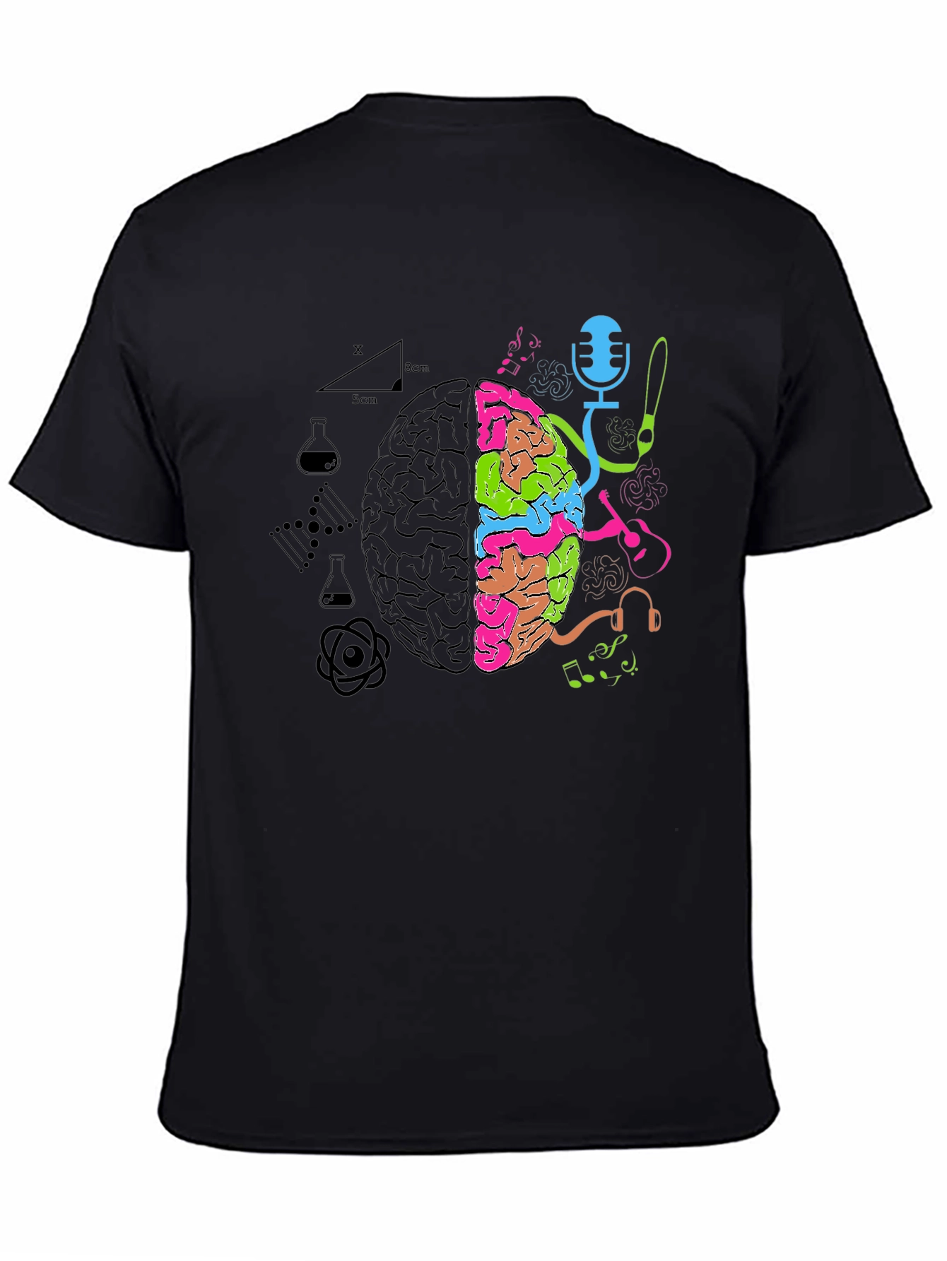 Black Brain Art vs Science T-Shirt view 4