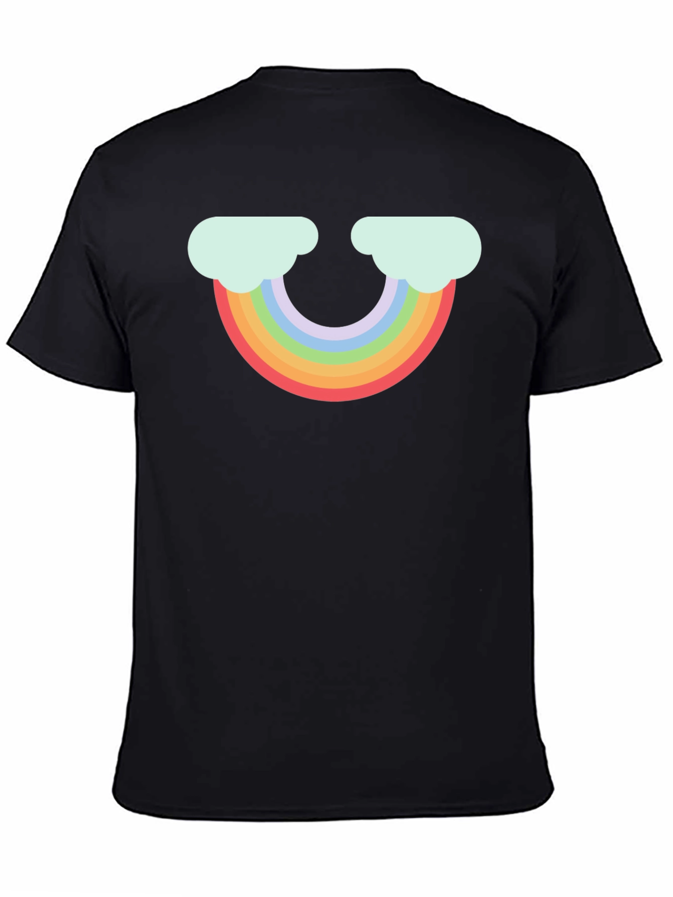 Black Rainbow Cloud Graphic Black T-Shirt view 4