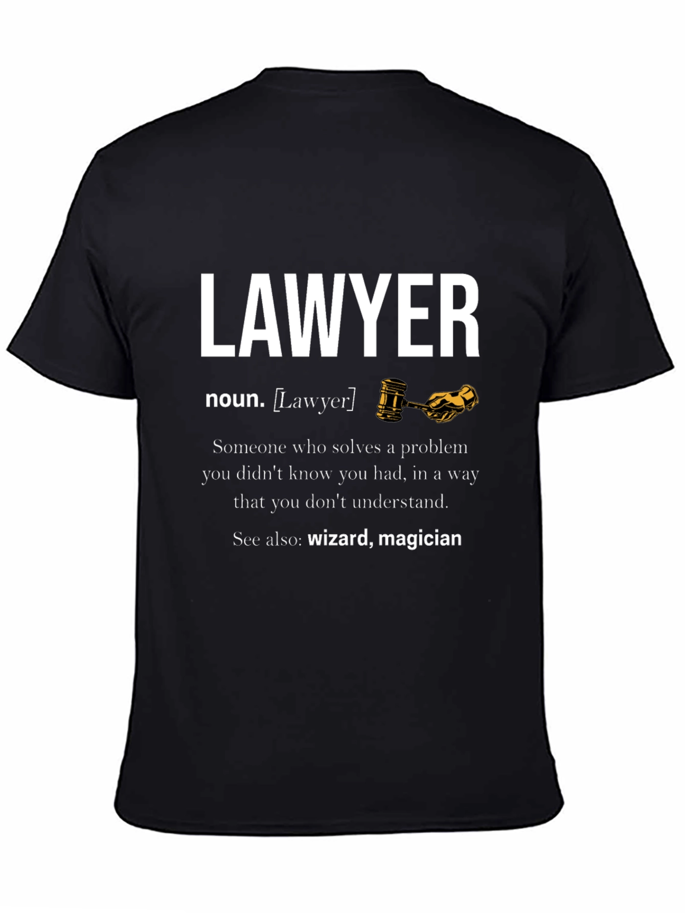 Black Lawyer Definition T-Shirt - Wizard Magician Attorney view 4