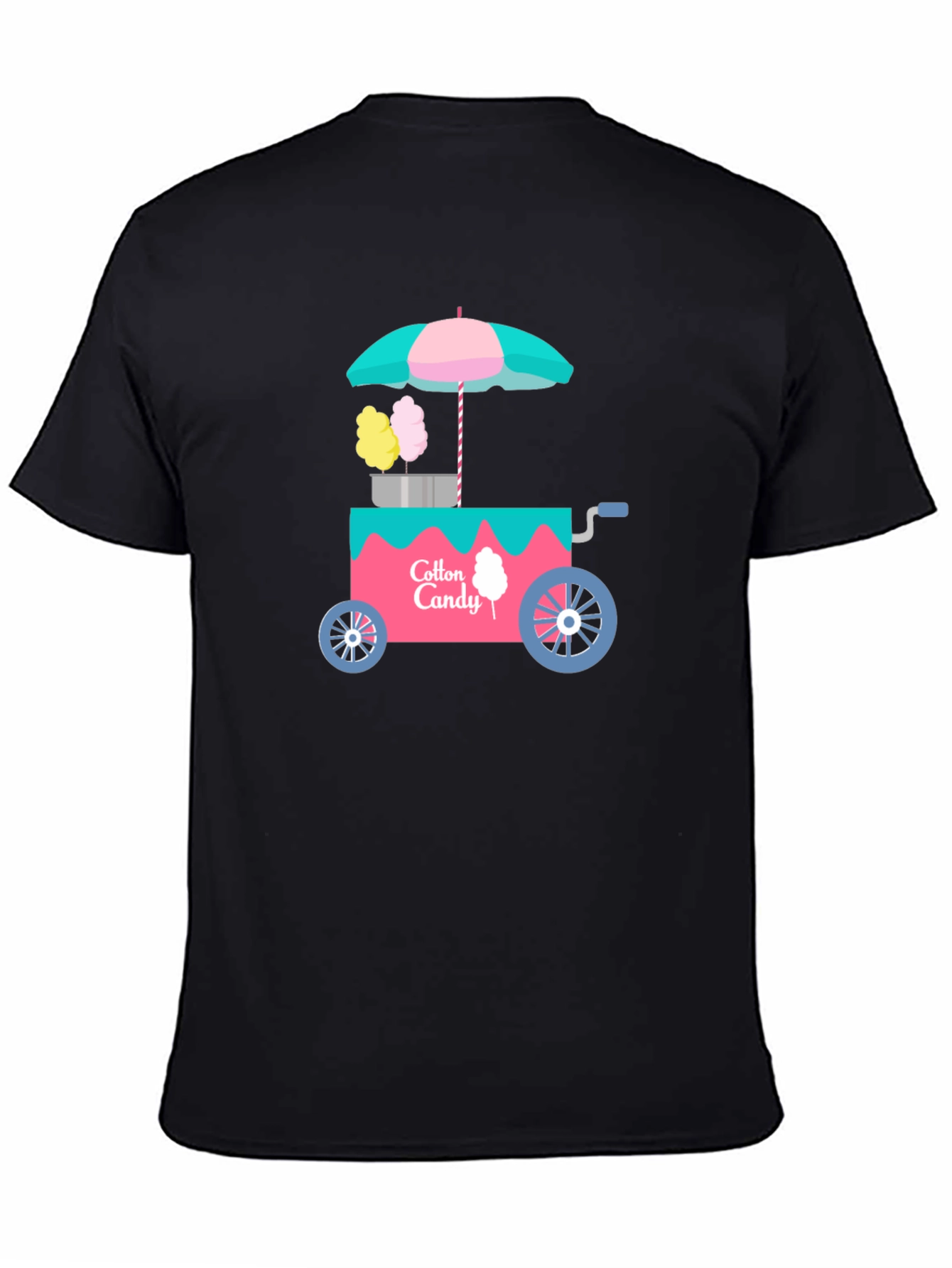 Black Cotton Candy Cart Graphic T-Shirt view 4