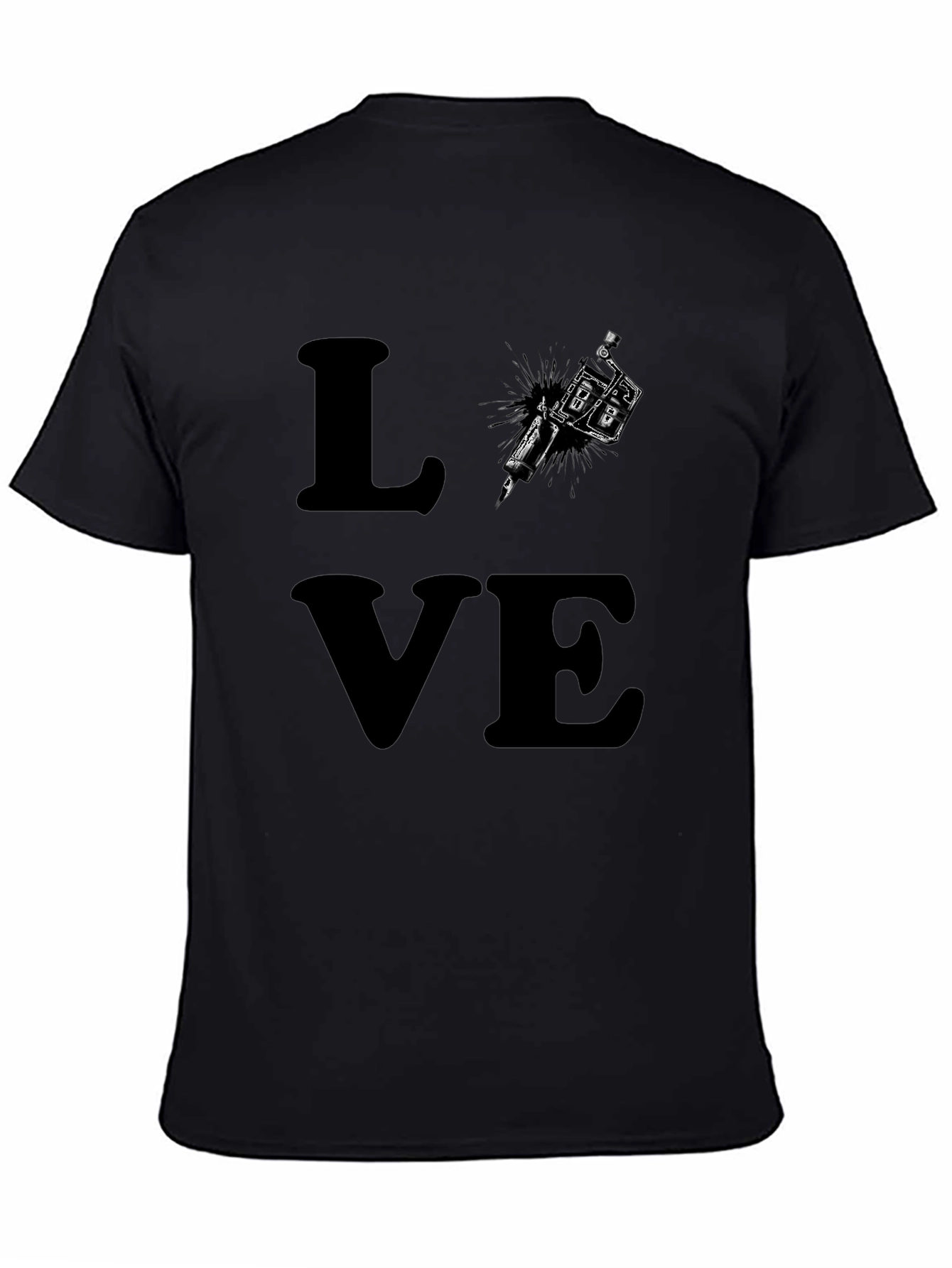 Black Tattoo LOVE Graphic Tee - Black Cotton T-Shirt view 4