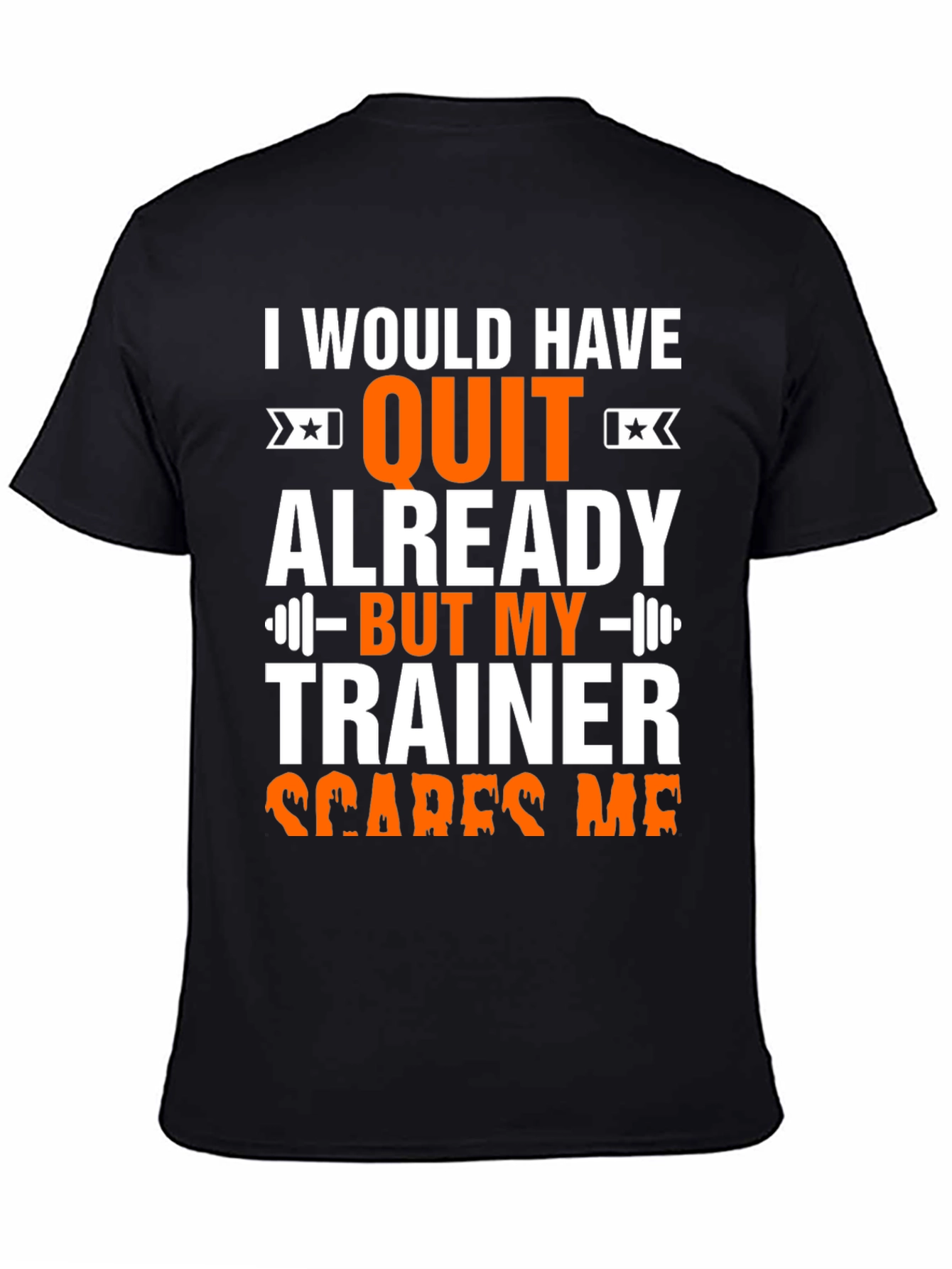 Black Funny Workout Trainer Graphic T-Shirt view 4