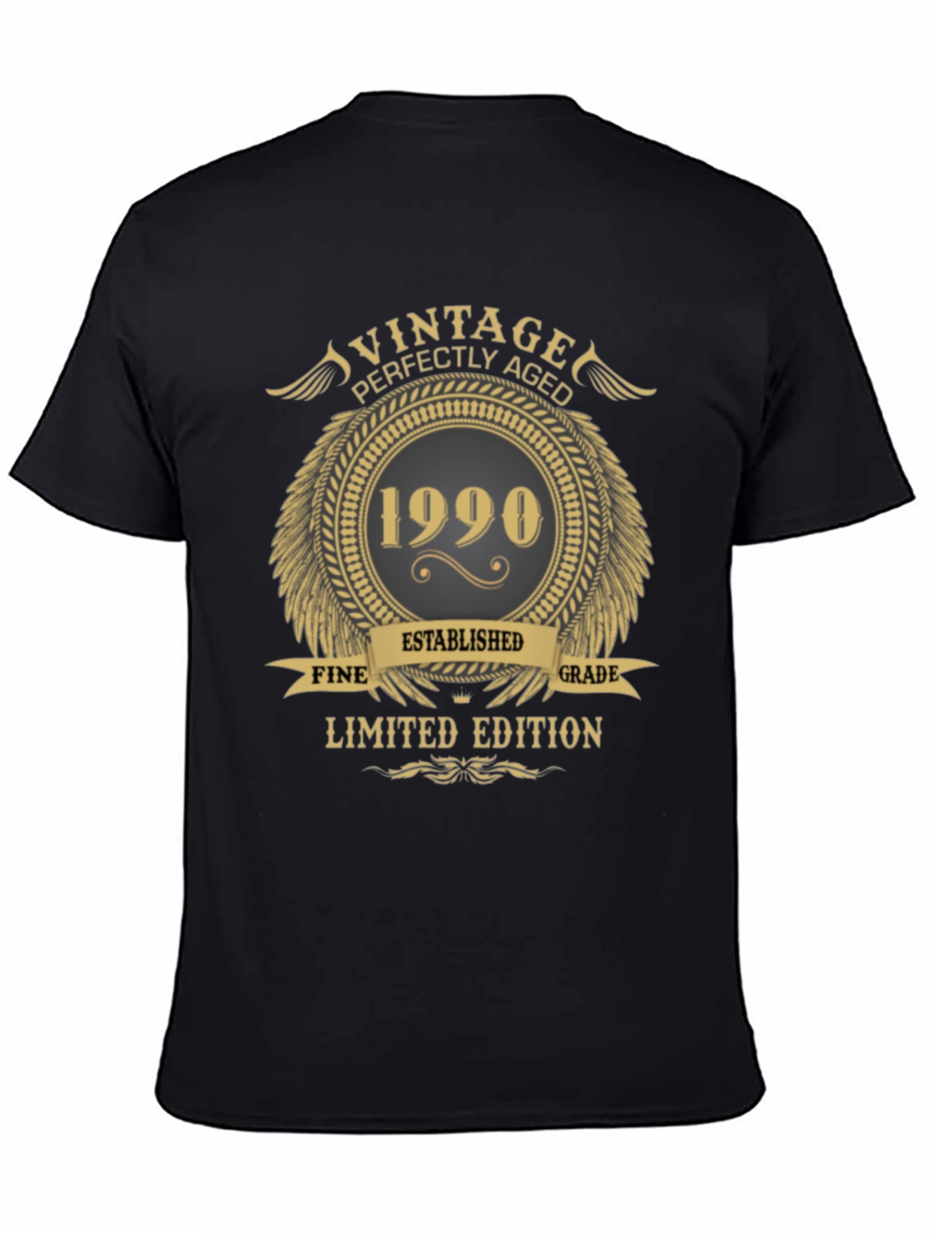 Black Vintage 1990 Limited Edition T-Shirt view 4