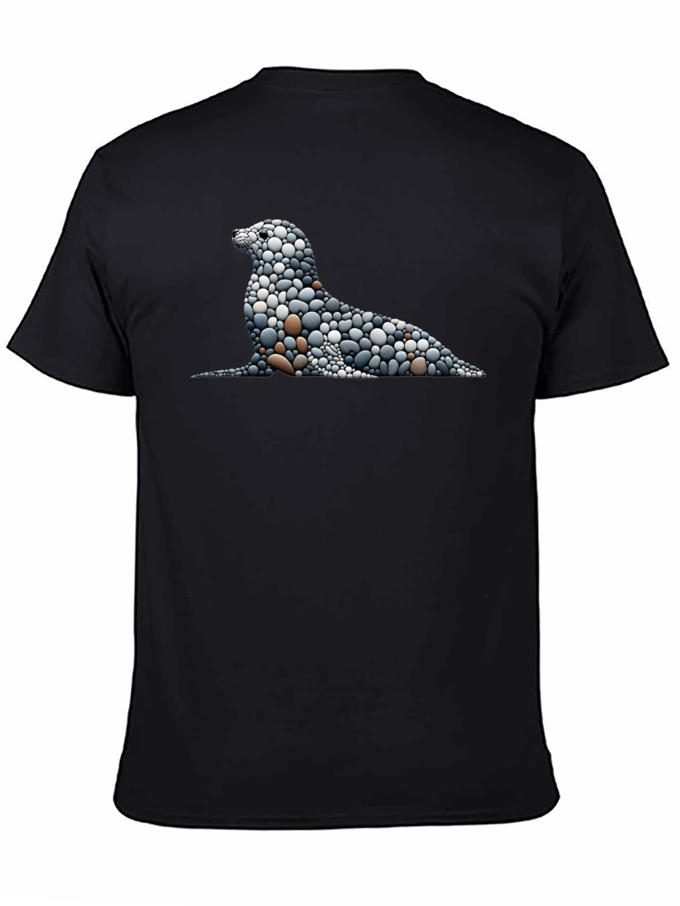 Stone Pebble Seal Graphic Tee - Black - 4