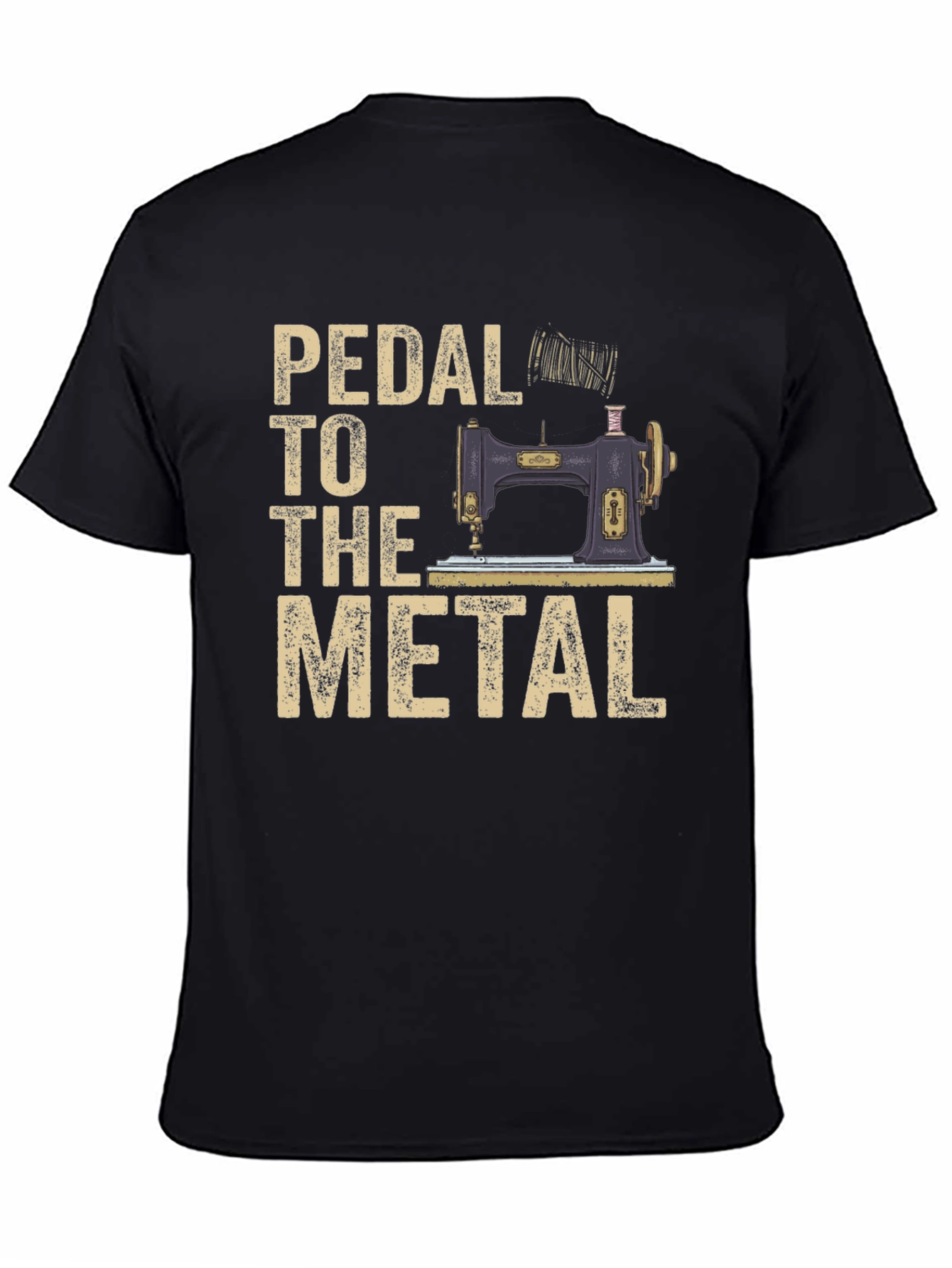 Black Pedal to the Metal Sewing Machine T-Shirt view 4