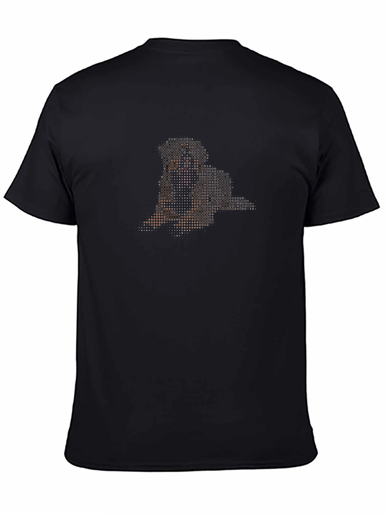 Black Pixelated Dog Graphic T-Shirt - Black view 4