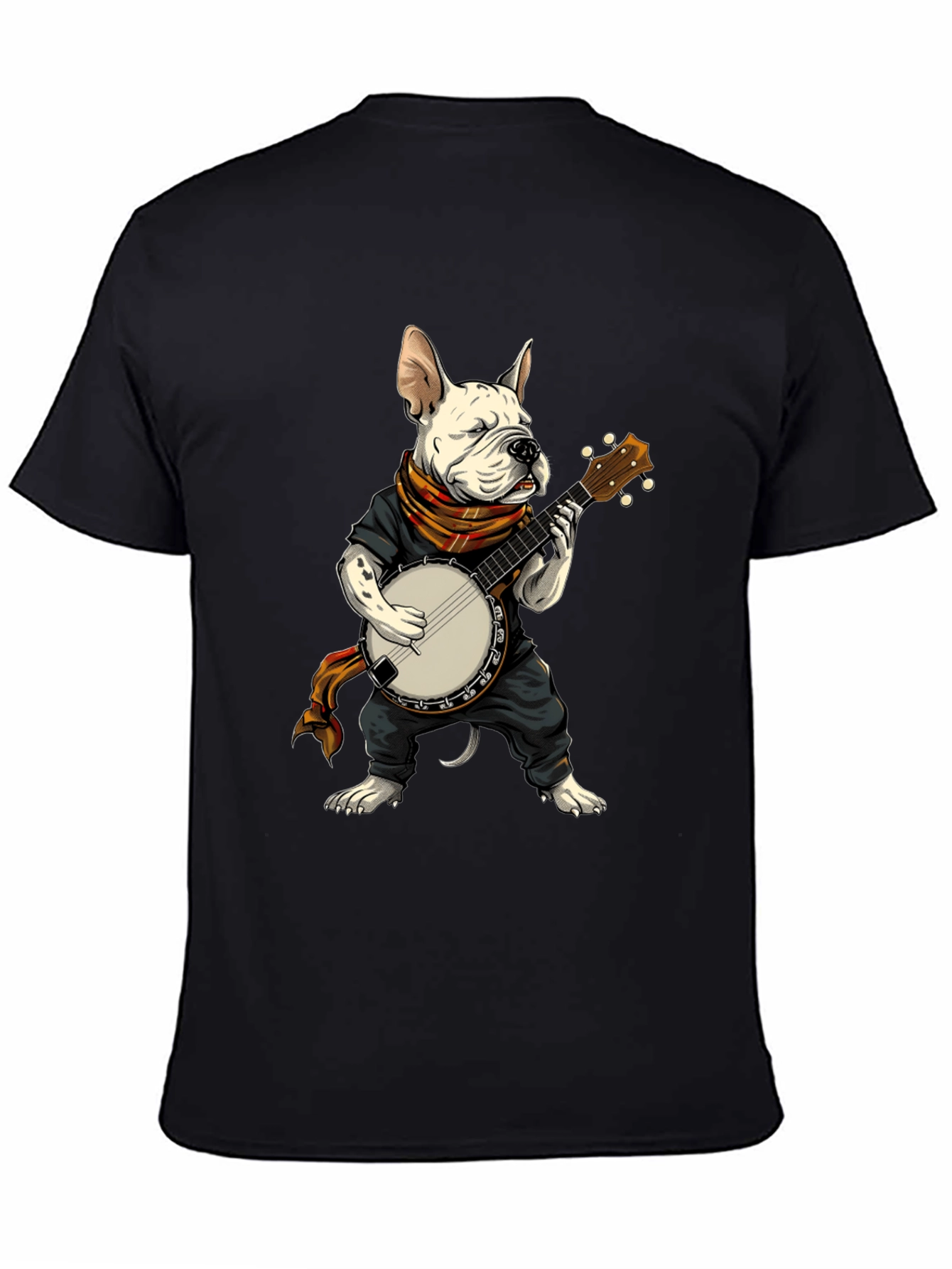 Black Dog Playing Banjo Graphic T-Shirt view 4