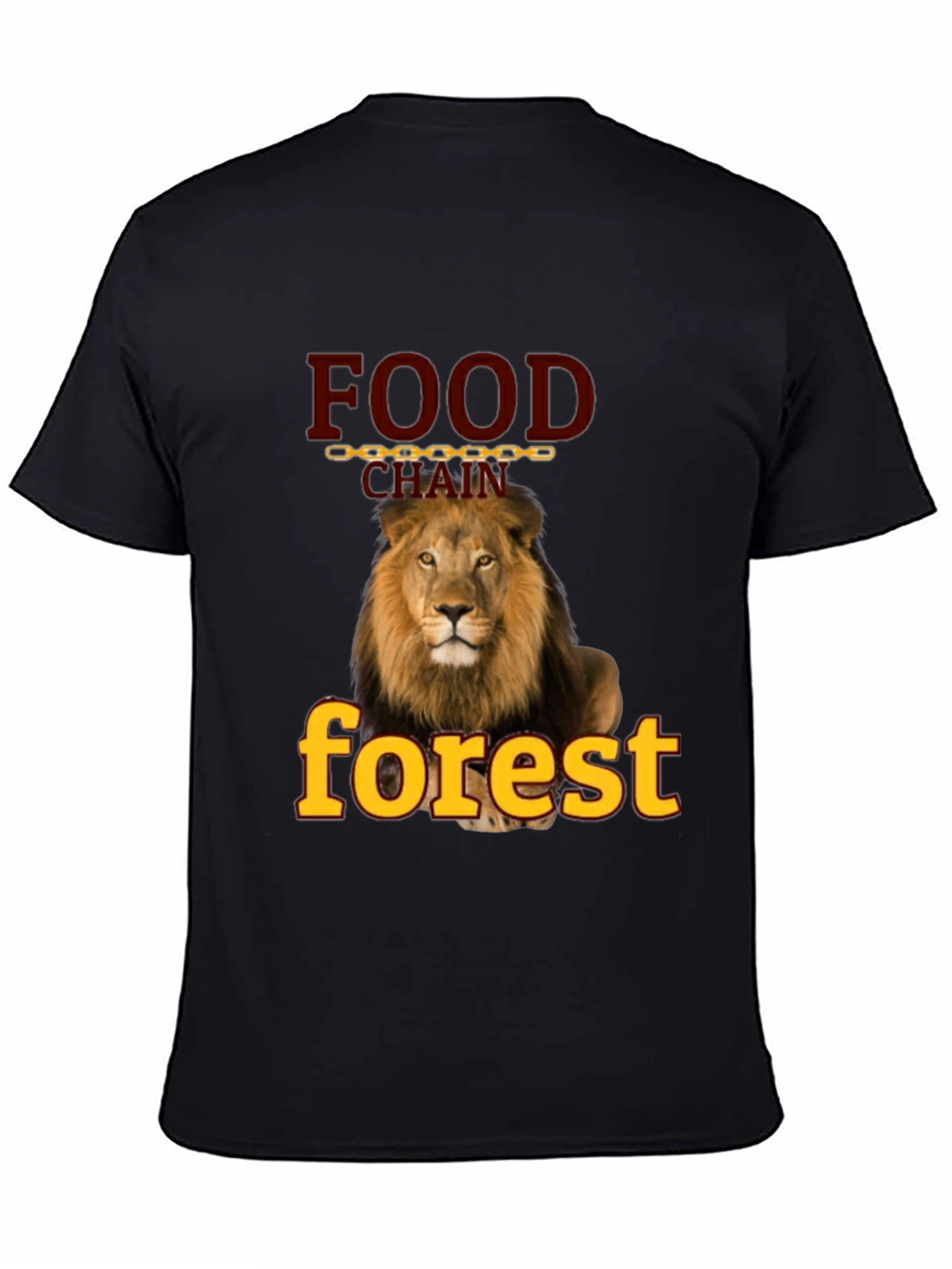Black Food Chain Forest Lion Graphic T-Shirt view 4