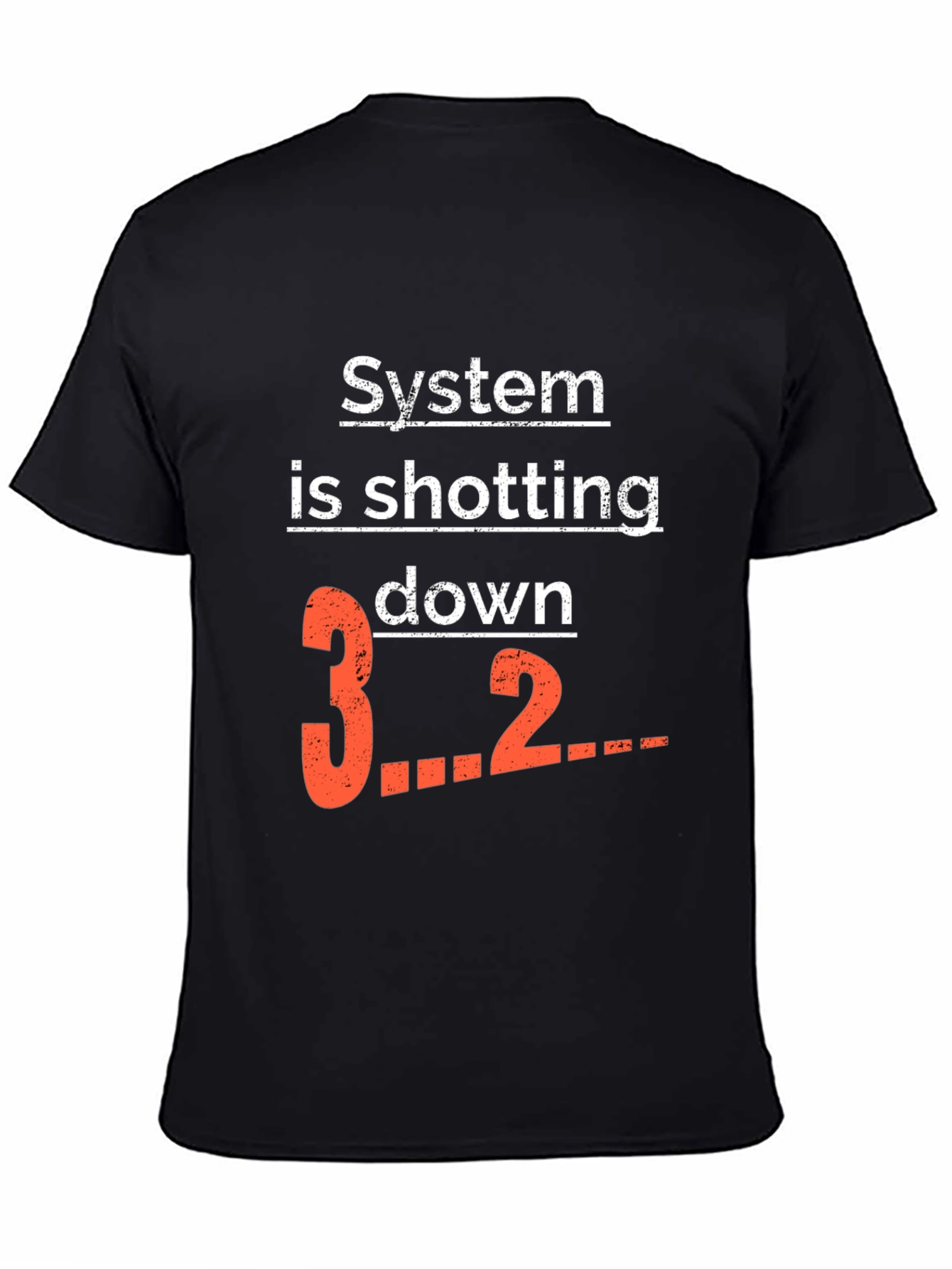 Black System Shutdown T-Shirt - Funny Geek Tee view 4