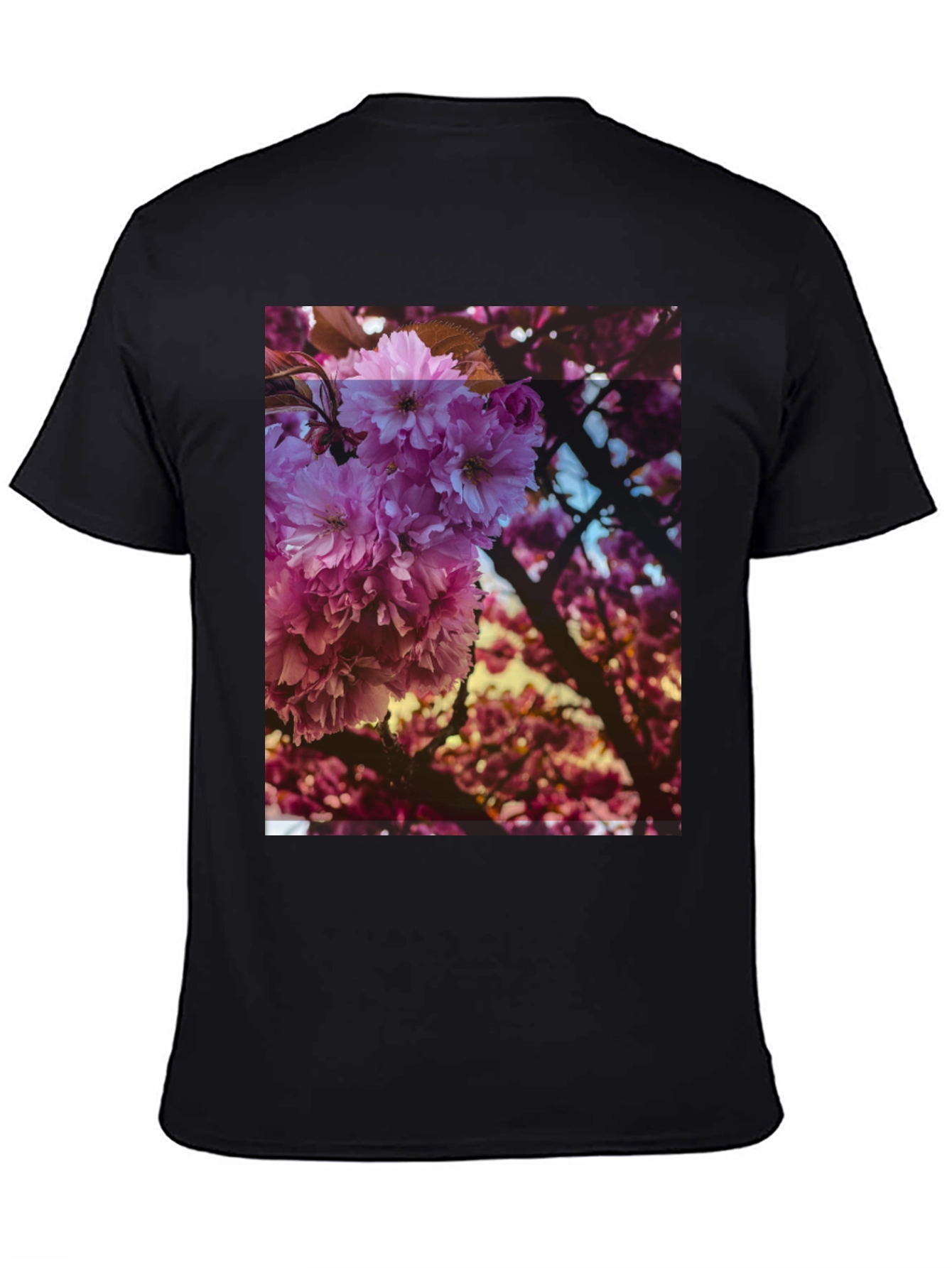 Black Floral Print Black Tee view 4