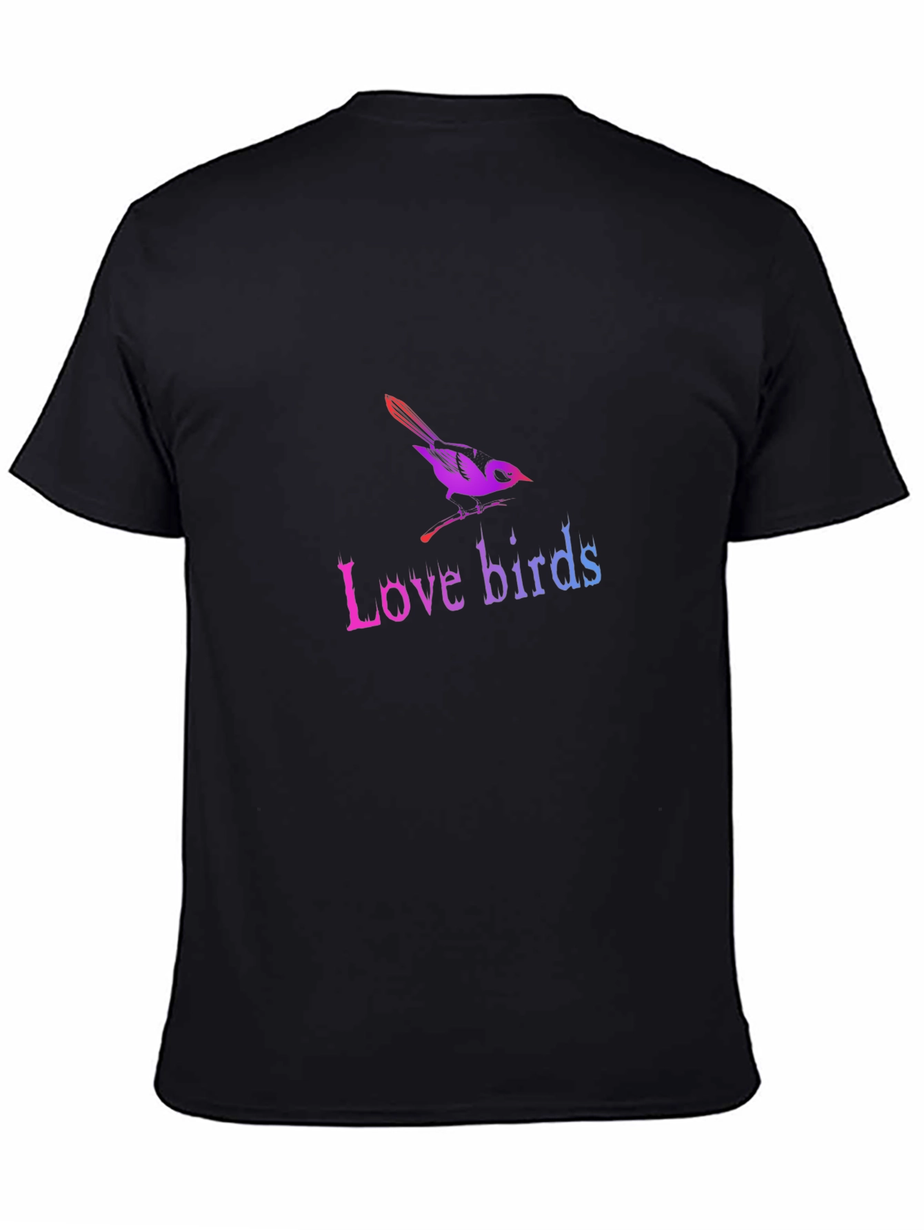 Black Love Birds Graphic T-Shirt - Trendy Casual Tee view 4