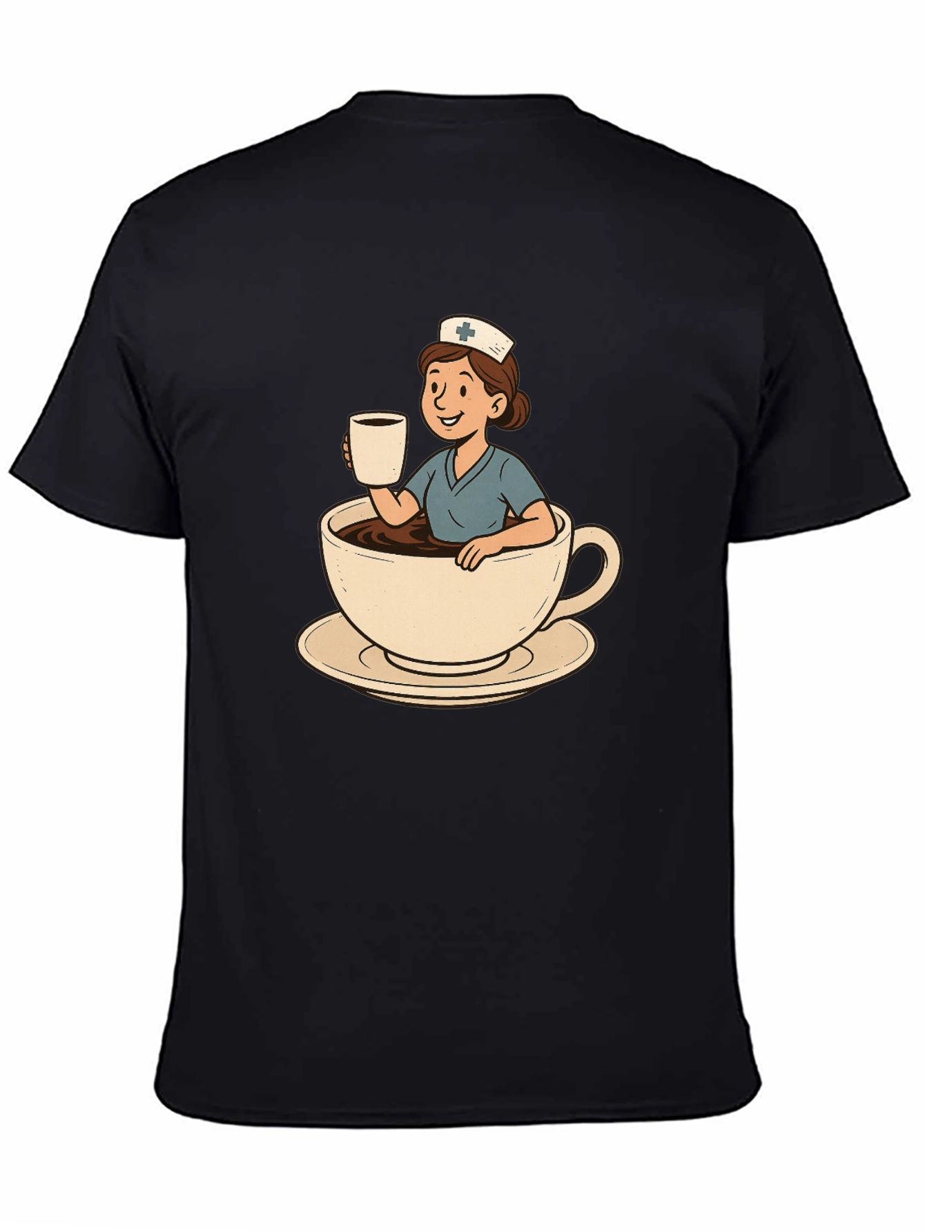 Black Nurse Coffee Cup Graphic Tee view 4