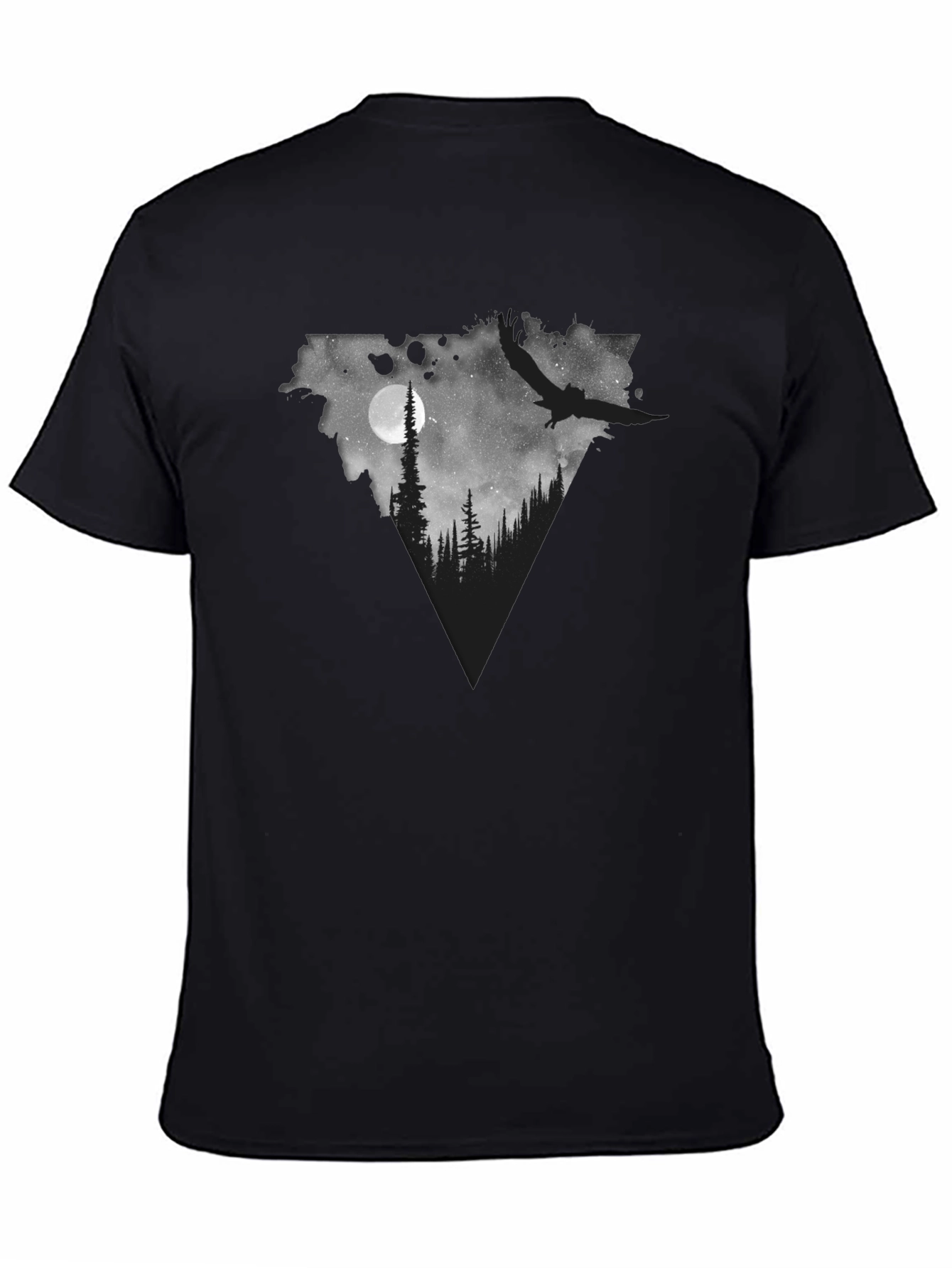 Black Nature's Nightscape Black Graphic Tee view 4