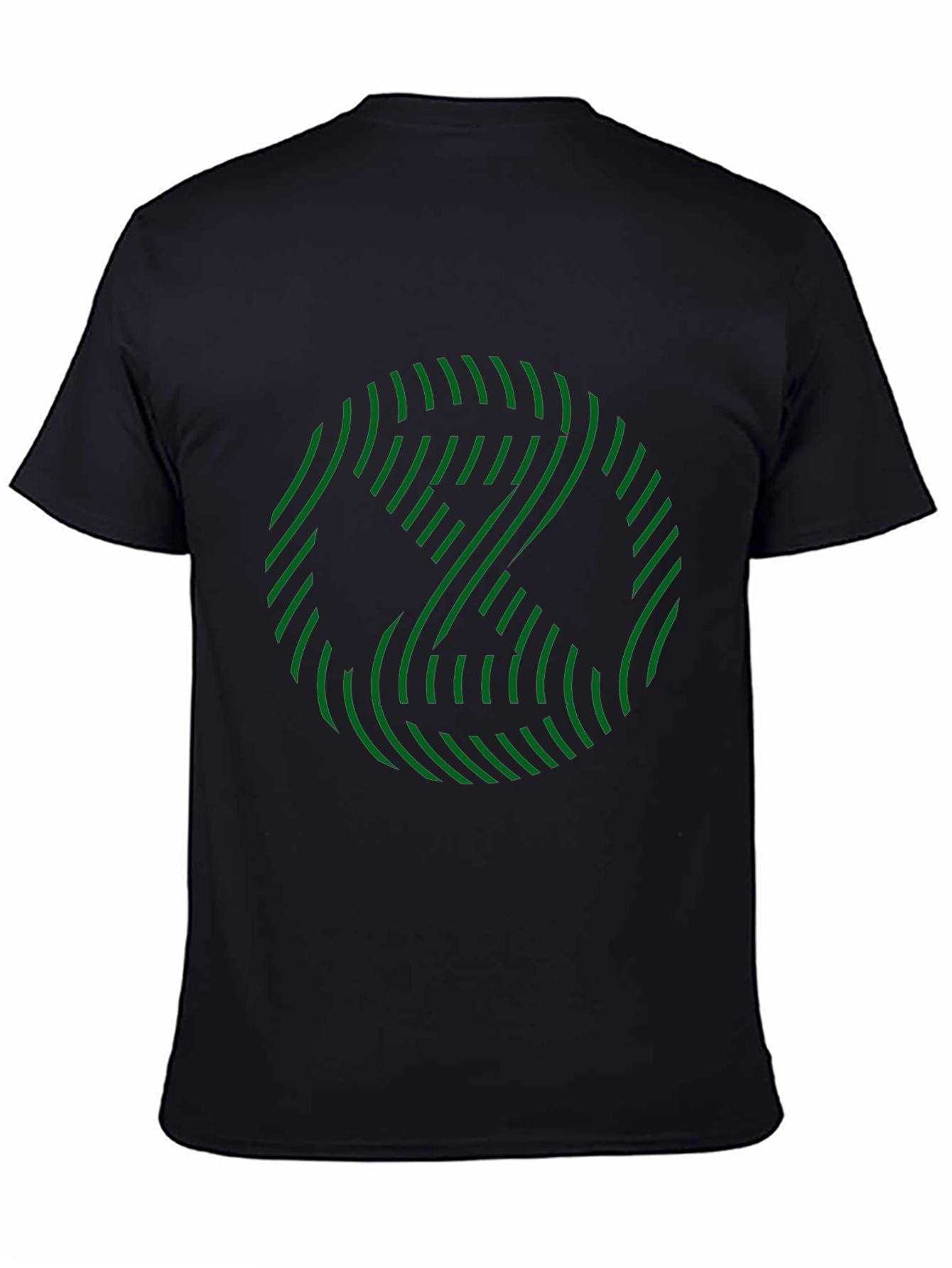 Black Abstract Green Graphic Print Black T-Shirt view 4