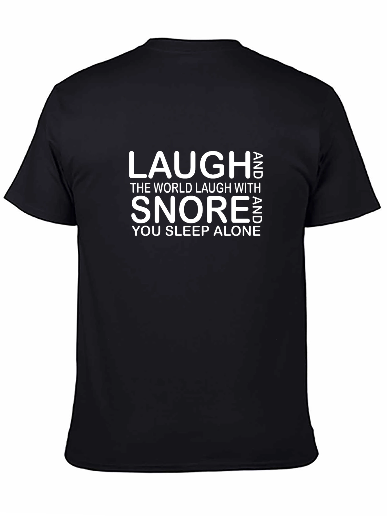 Black Laugh and Snore Graphic T-Shirt - Humorous Tee view 4