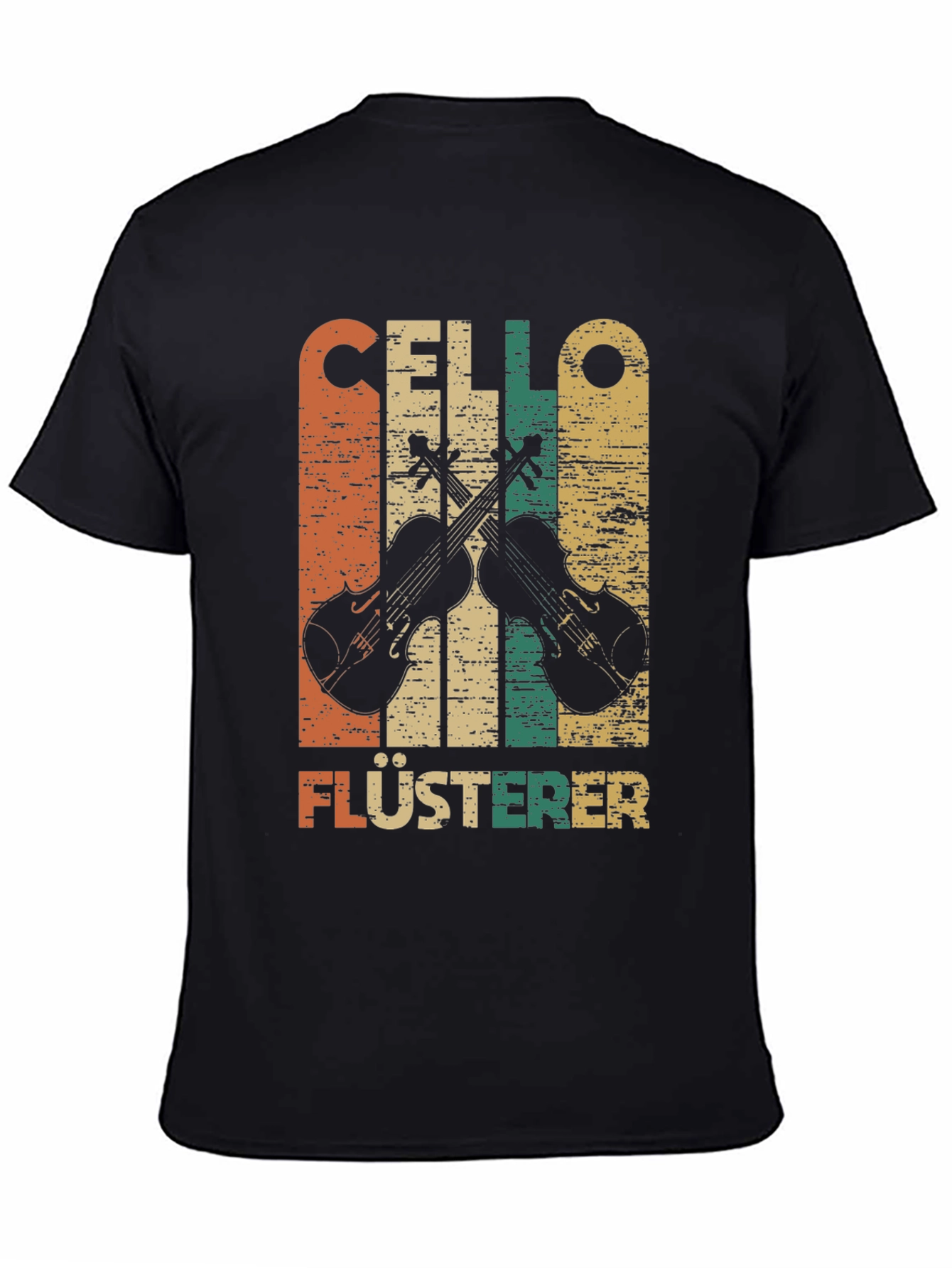 Black Vintage Cello Whisperer T-Shirt - Music Lover Tee view 4