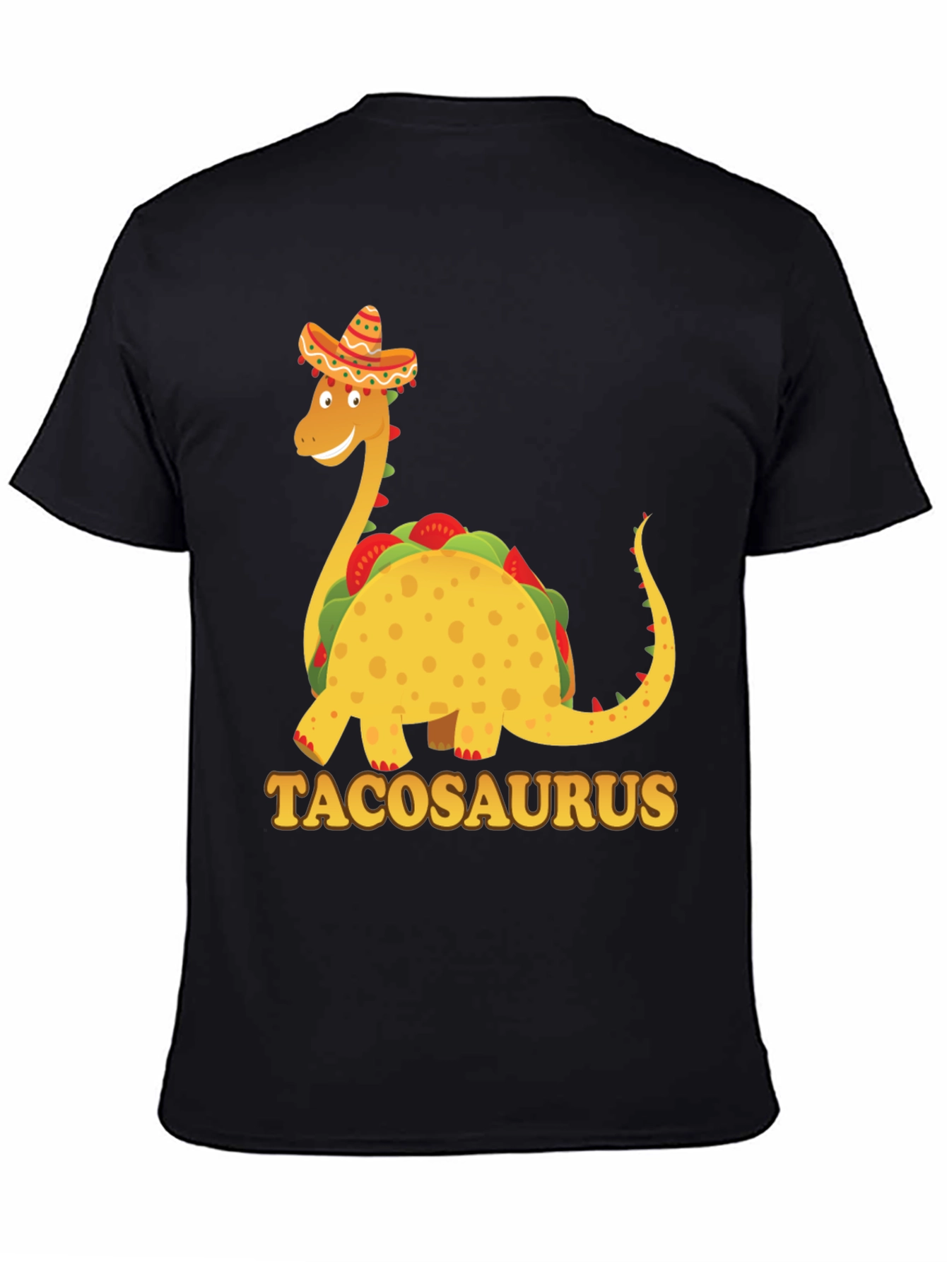 Black Tacosaurus Funny Dinosaur Taco Lover Graphic Tee view 4