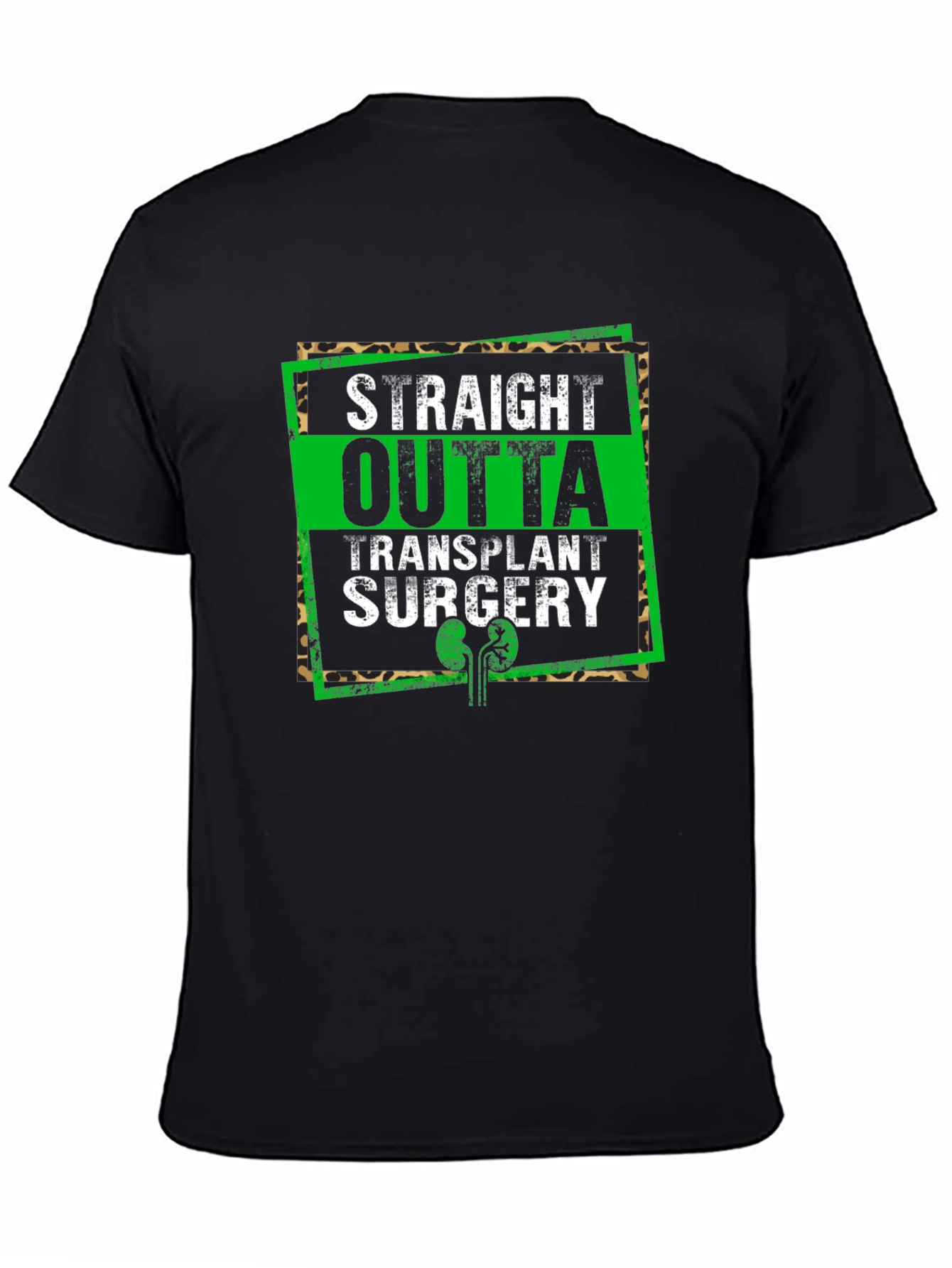 Black Straight Outta Transplant Surgery Graphic Tee view 4