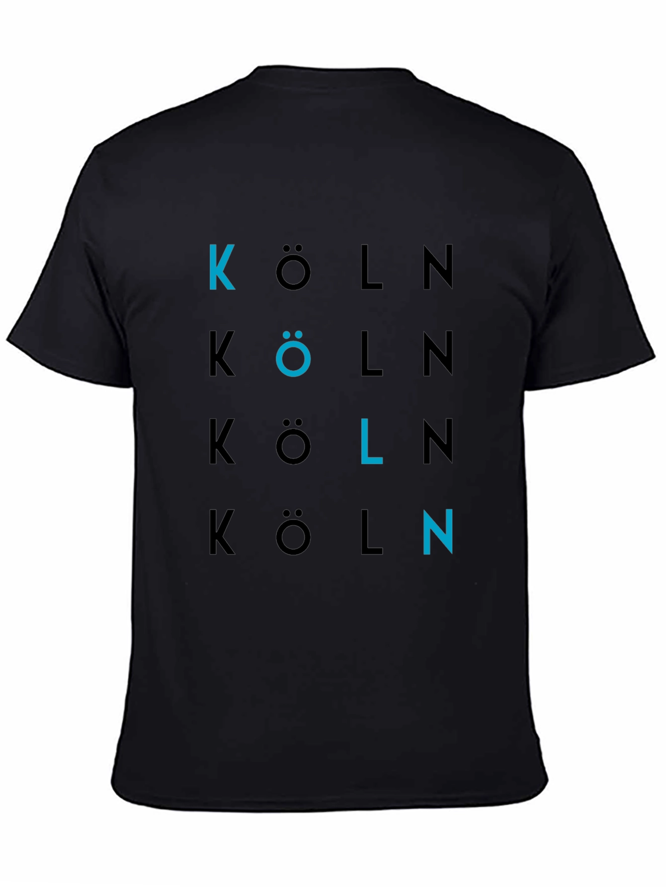 Black Köln Graphic Print Crew Neck T-Shirt view 4
