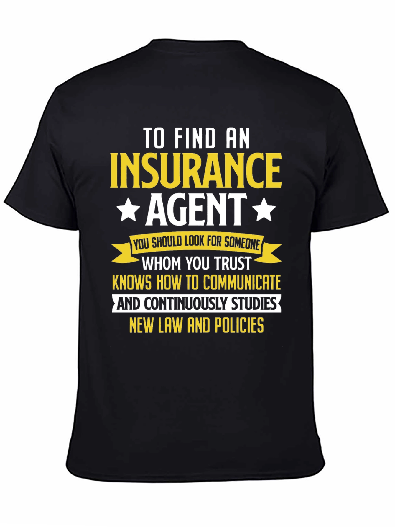 Black Insurance Agent T-Shirt: Trustworthy Communication Design view 4