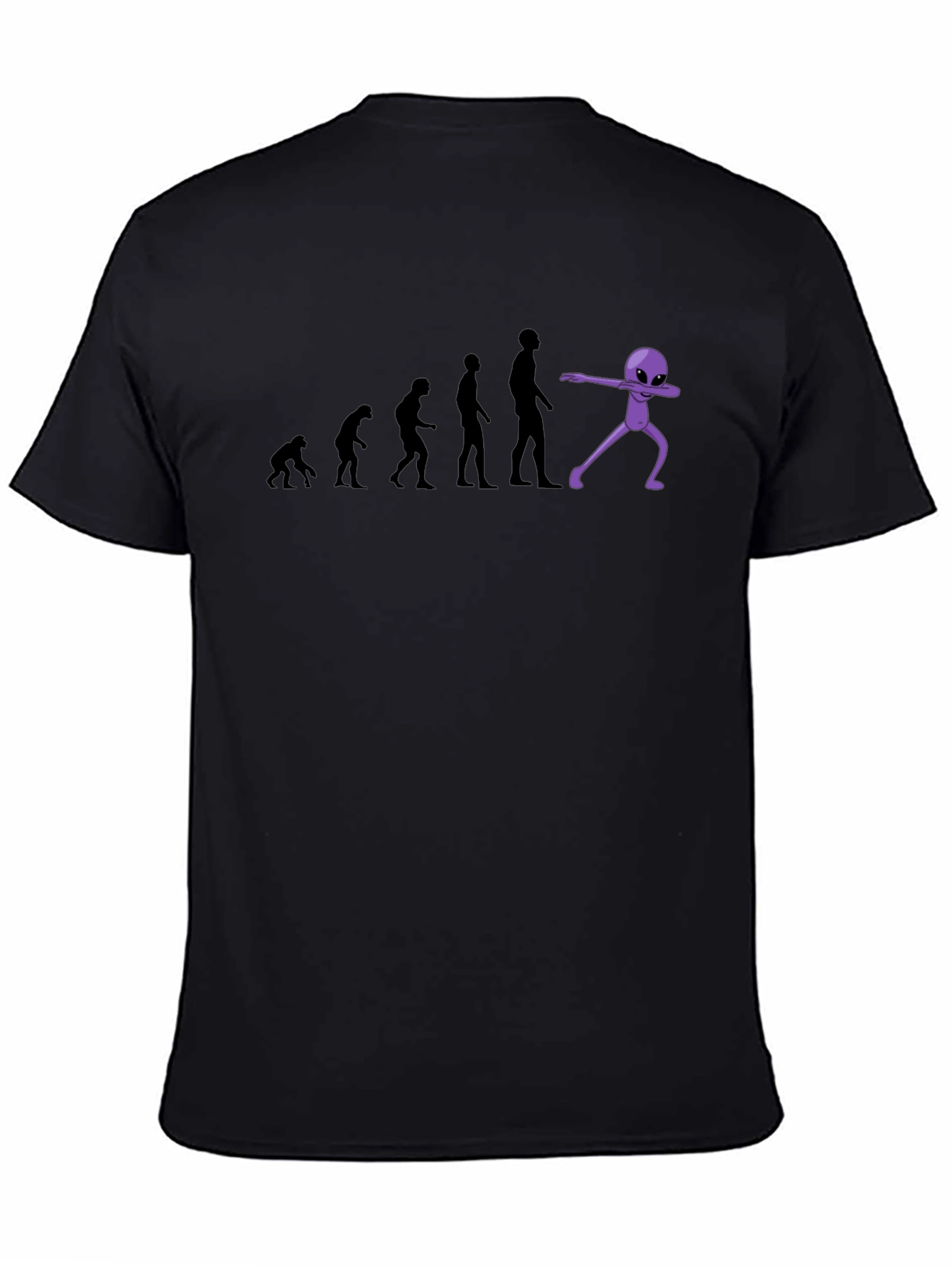 Black Evolution to Alien Dab Funny Graphic T-Shirt view 4
