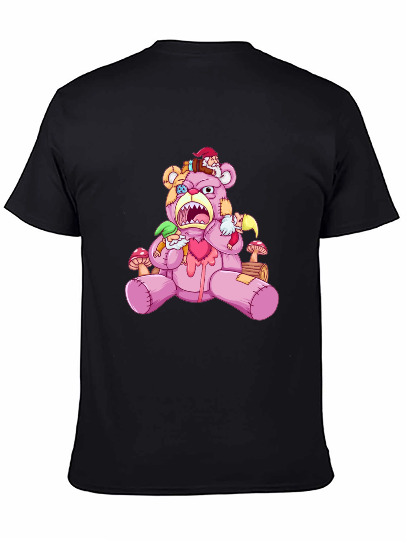 Black Creepy Cute Bear T-Shirt view 4