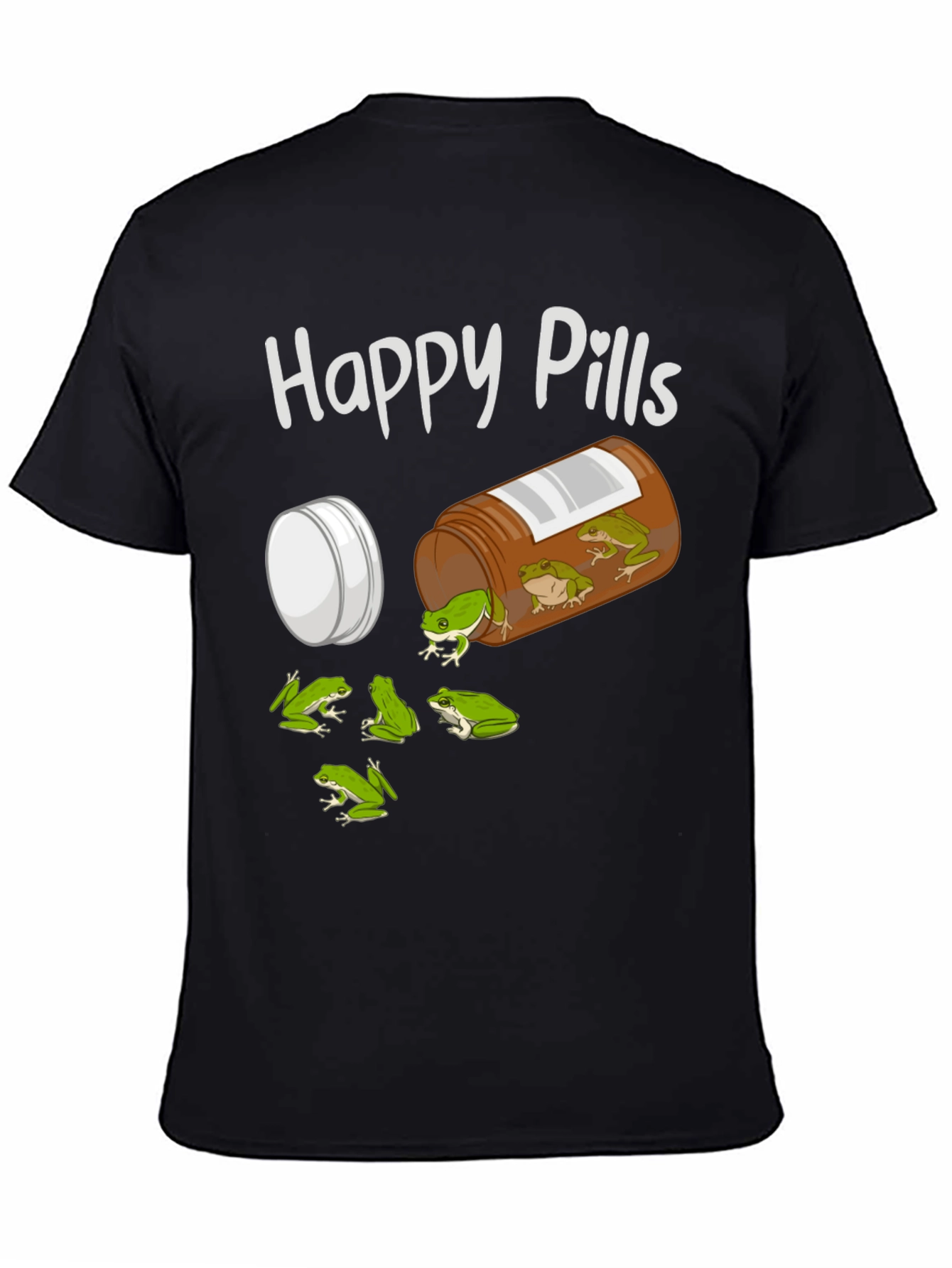 Black Happy Pills Frog T-Shirt view 4