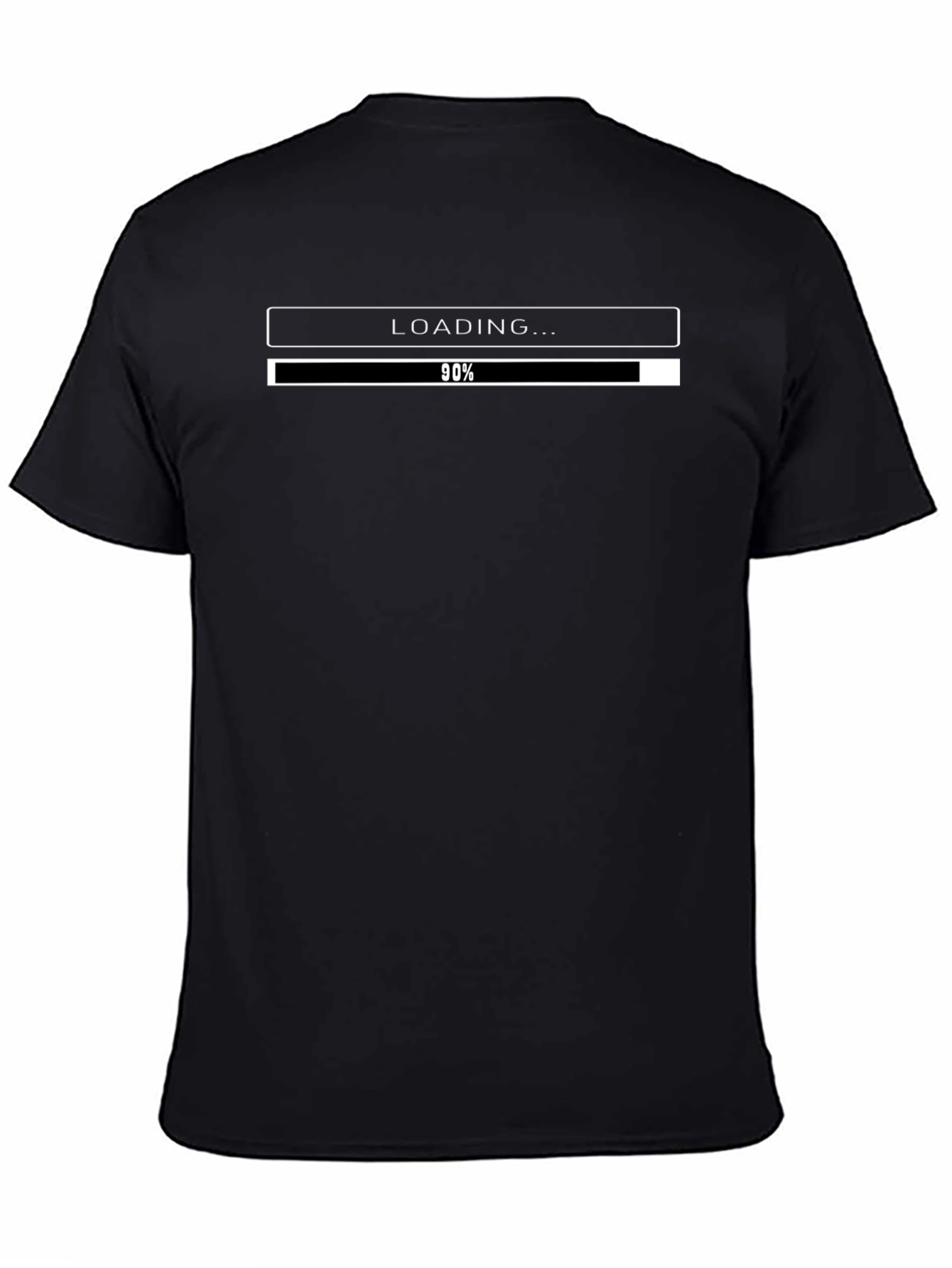 Black Loading 90% Complete Graphic Tee - Black Cotton T-Shirt view 4