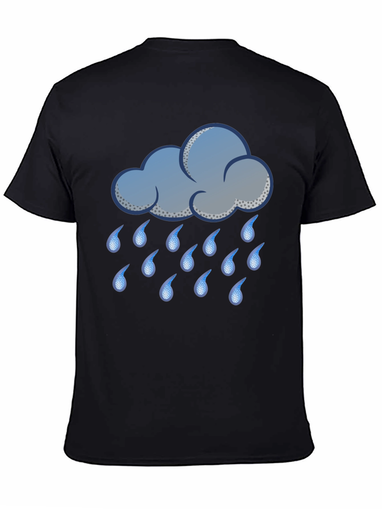 Black Rainy Day Cloud T-Shirt view 4
