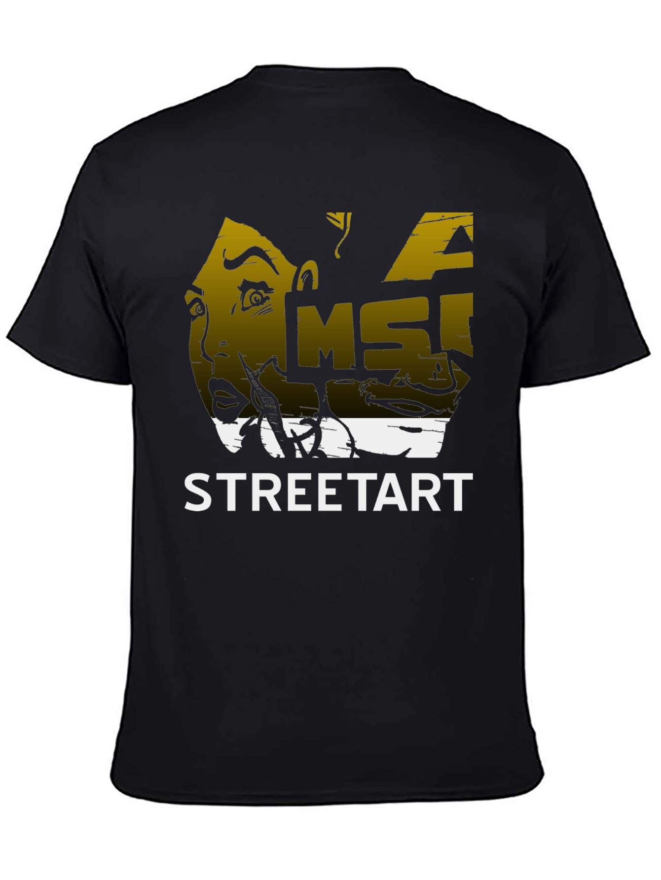 Black Edgy Streetart Graphic Black T-Shirt view 4