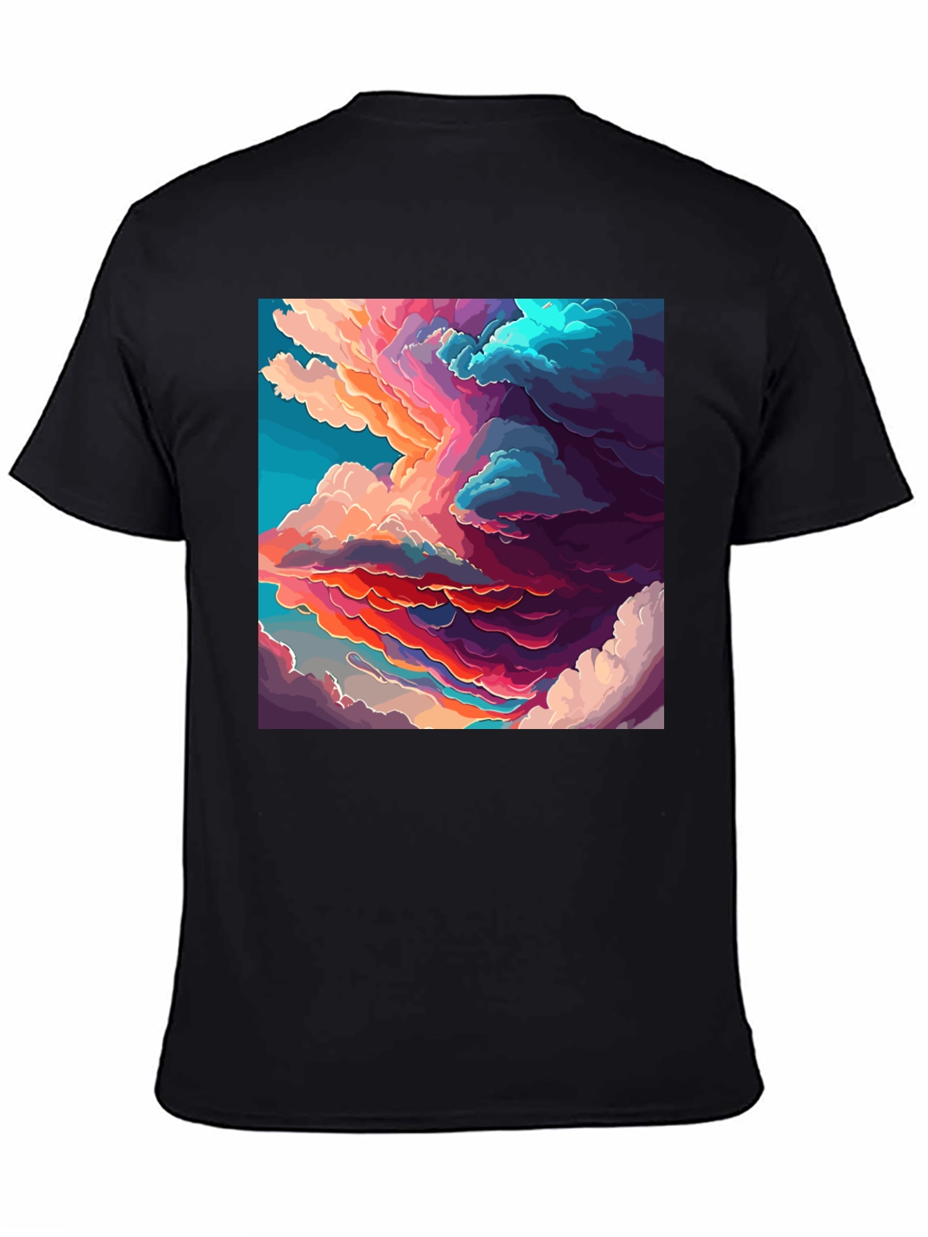 Black Cloudscape Graphic Black T-Shirt view 4