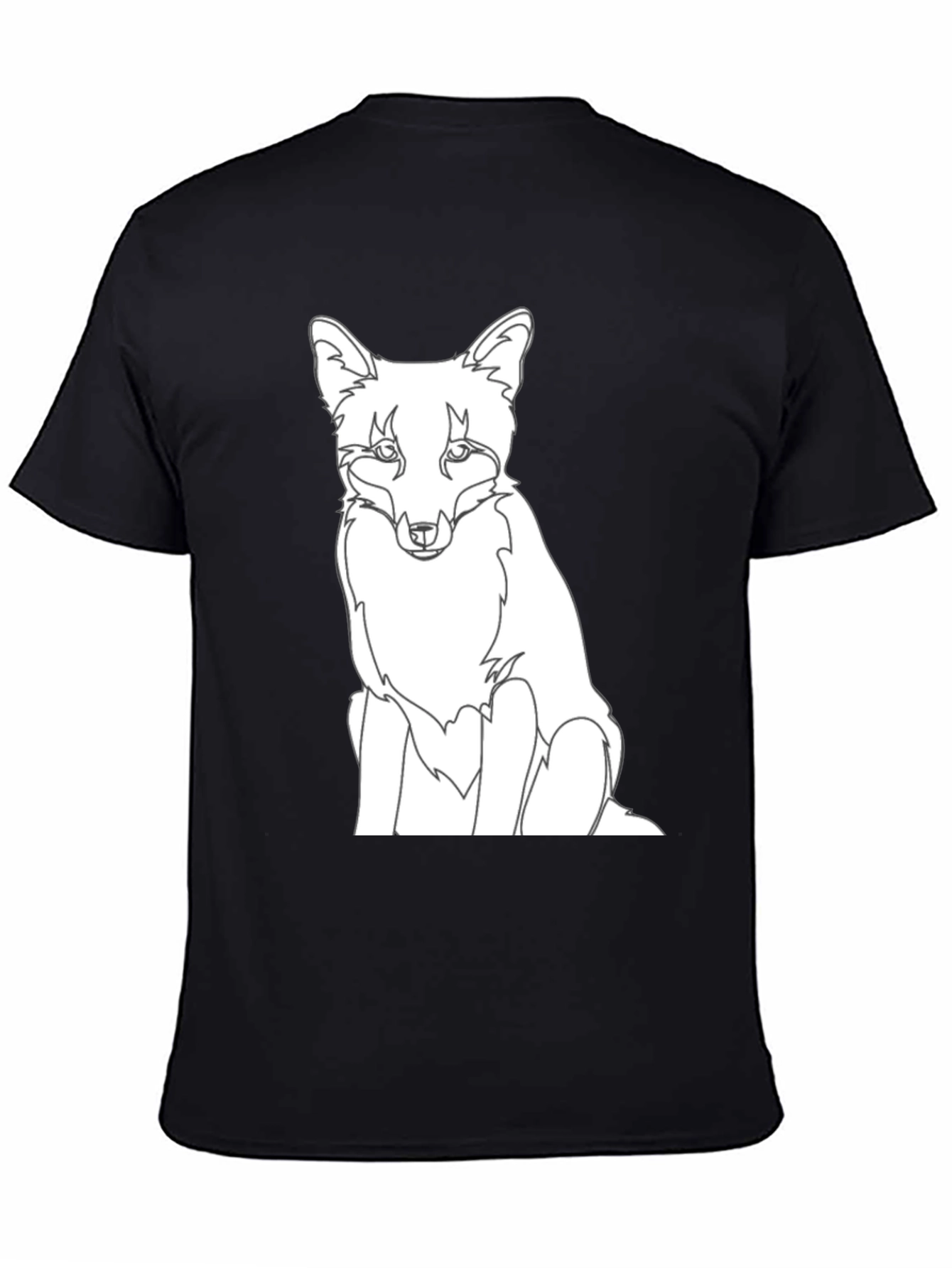 Black Fox Graphic Tee - Black Cotton T-Shirt view 4