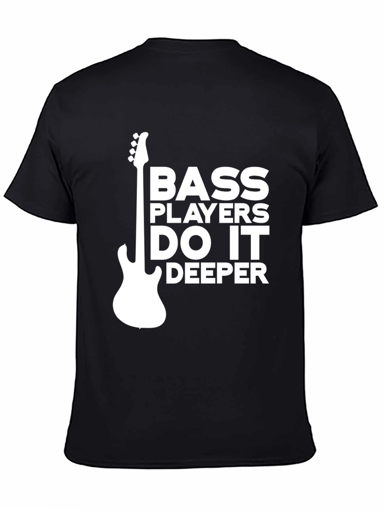 Black Bass Players Do It Deeper Graphic T-Shirt view 4