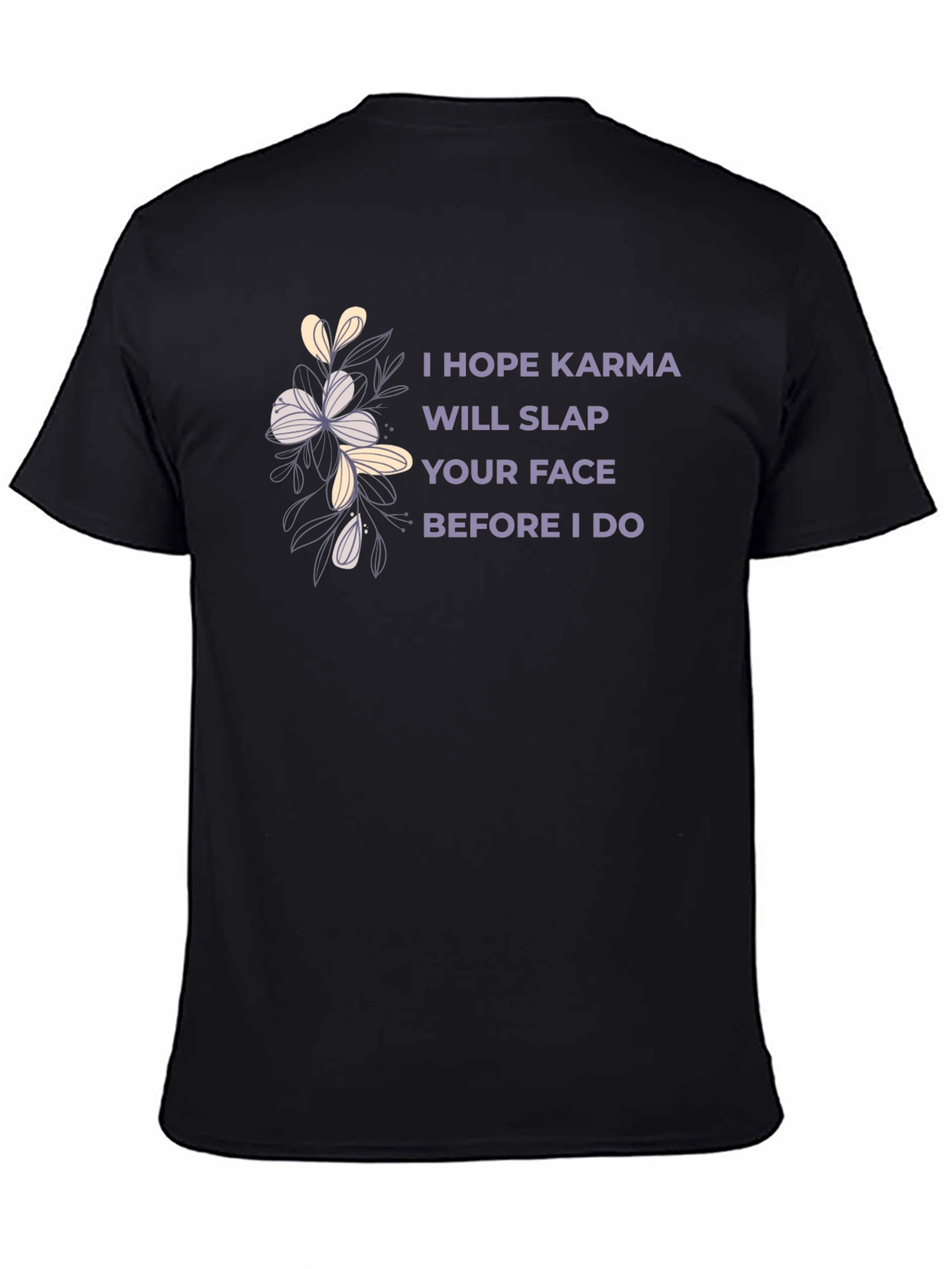 Black Karma Slap Graphic Tee - Sarcastic Humor T-Shirt view 4