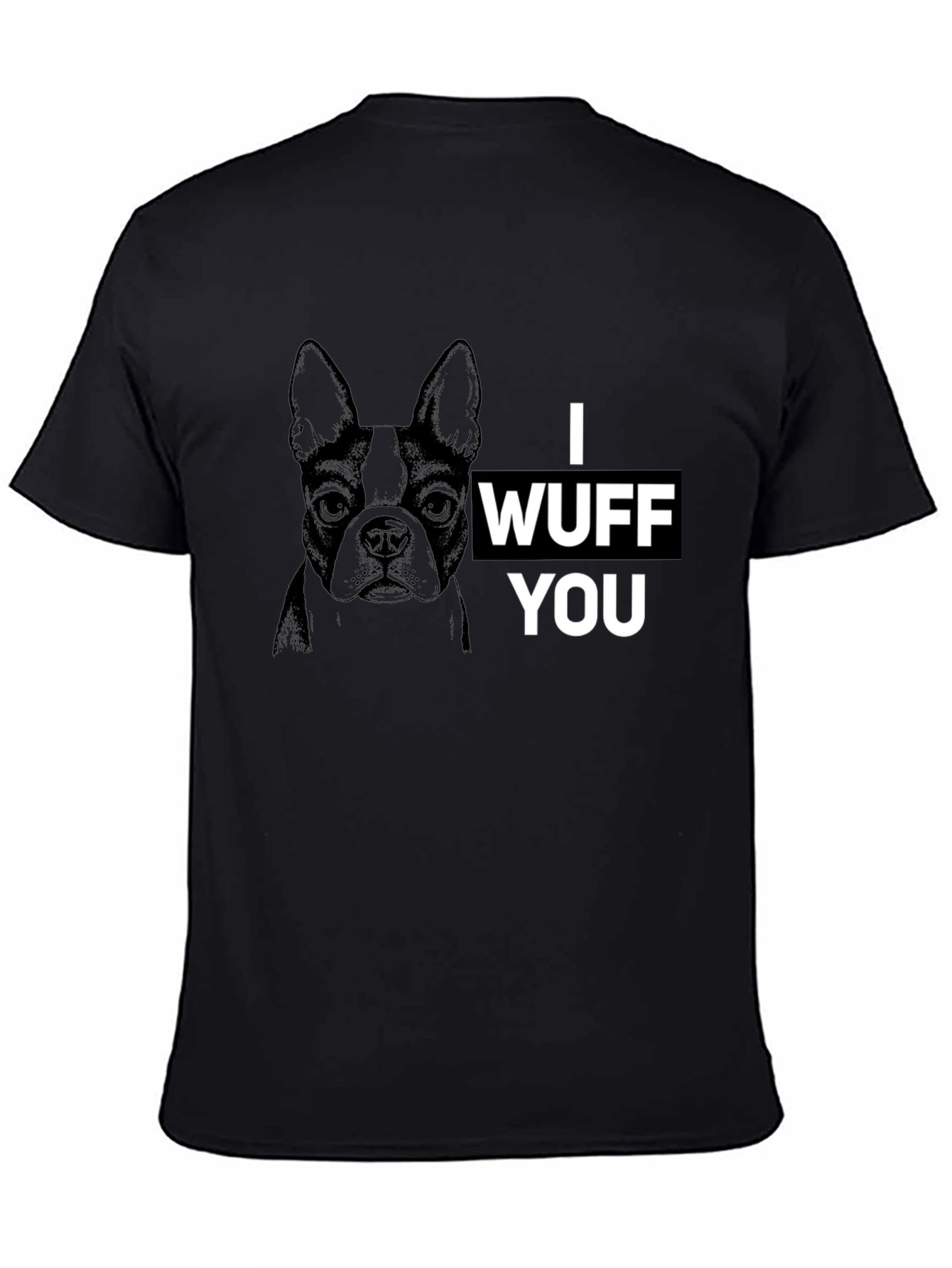 Black I Wuff You Graphic Tee - Black Cotton Blend view 4