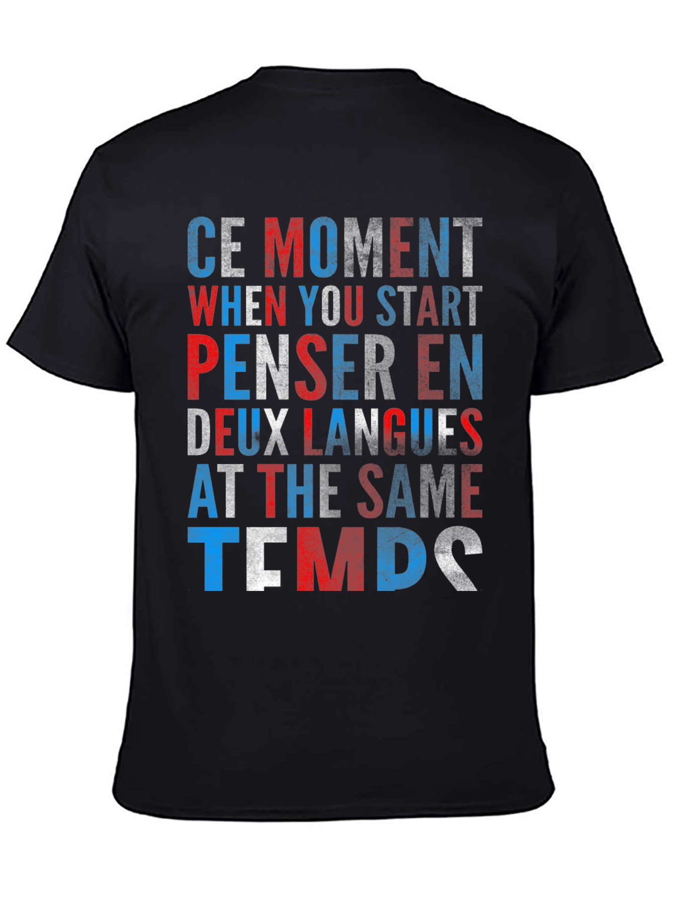 Black Think In Two Languages Graphic Tee view 4