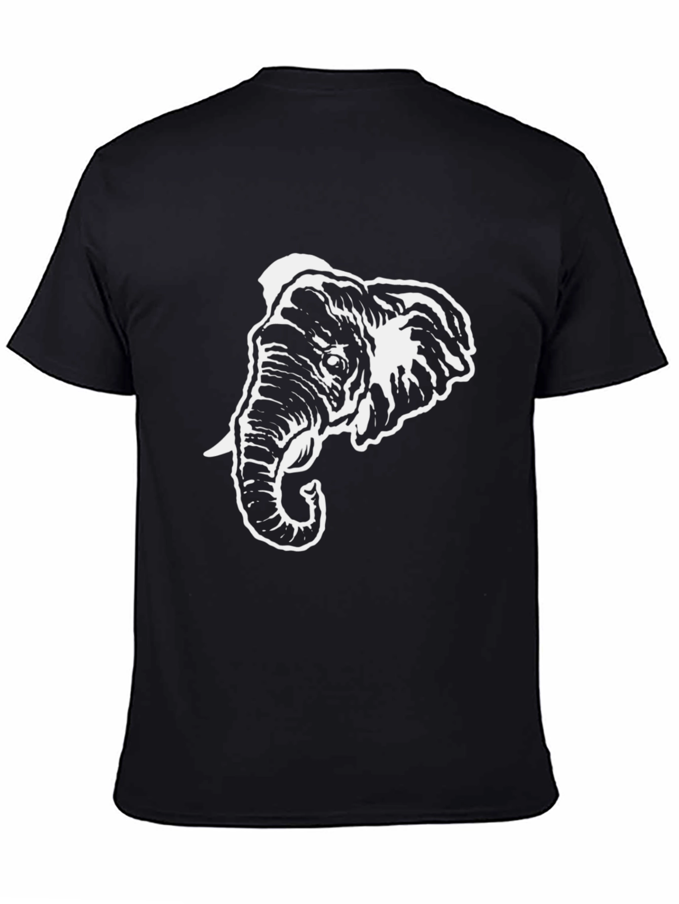 Black Elephant Graphic Tee - Cool Animal Design T-Shirt view 4