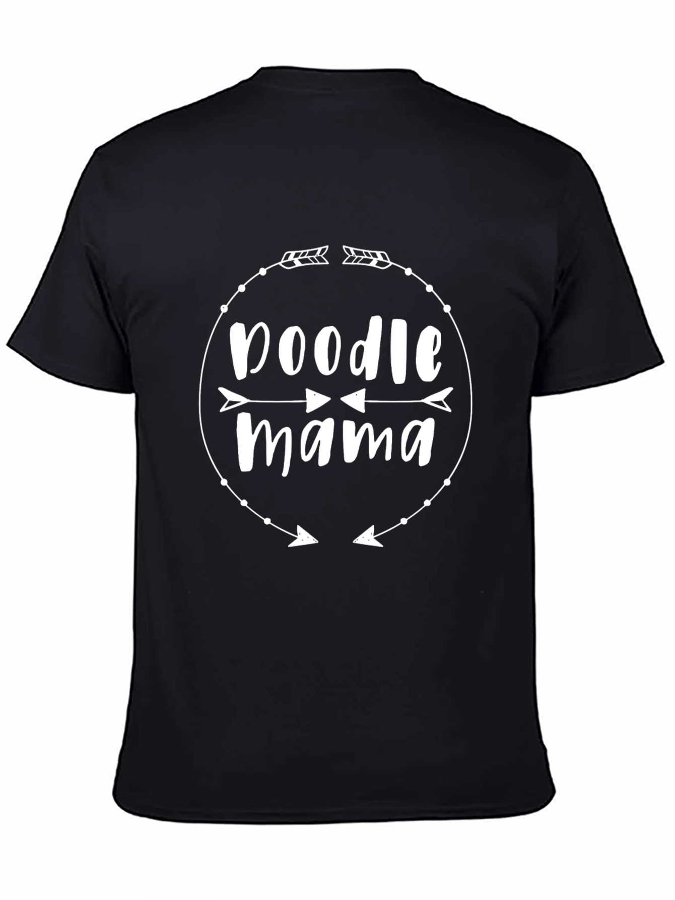 Black Doodle Mama T-Shirt - Black Cotton Blend view 4