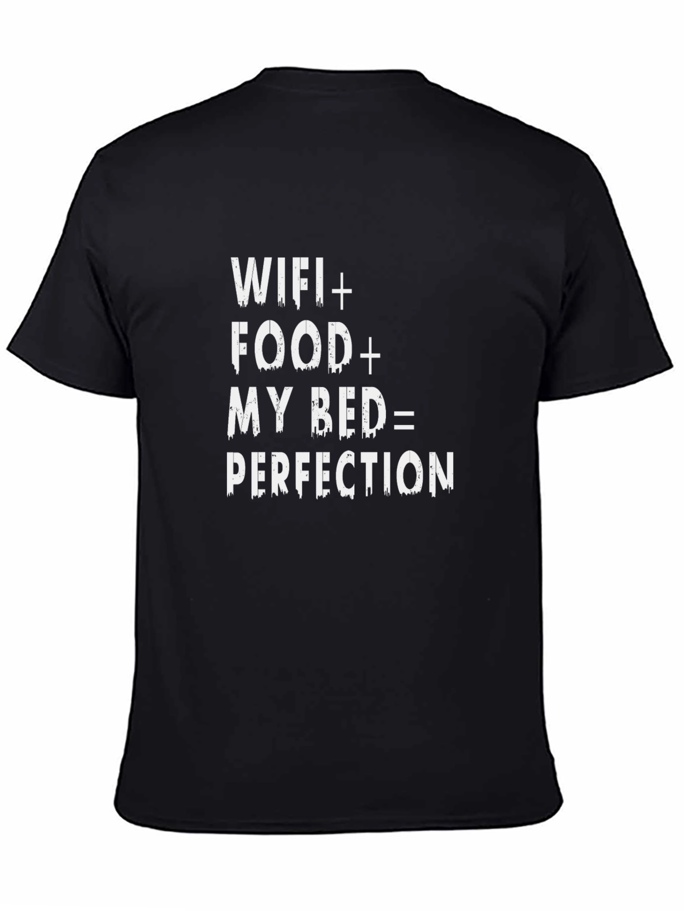 Black Wifi Food Bed Perfection T-Shirt - Comfort & Humor view 4