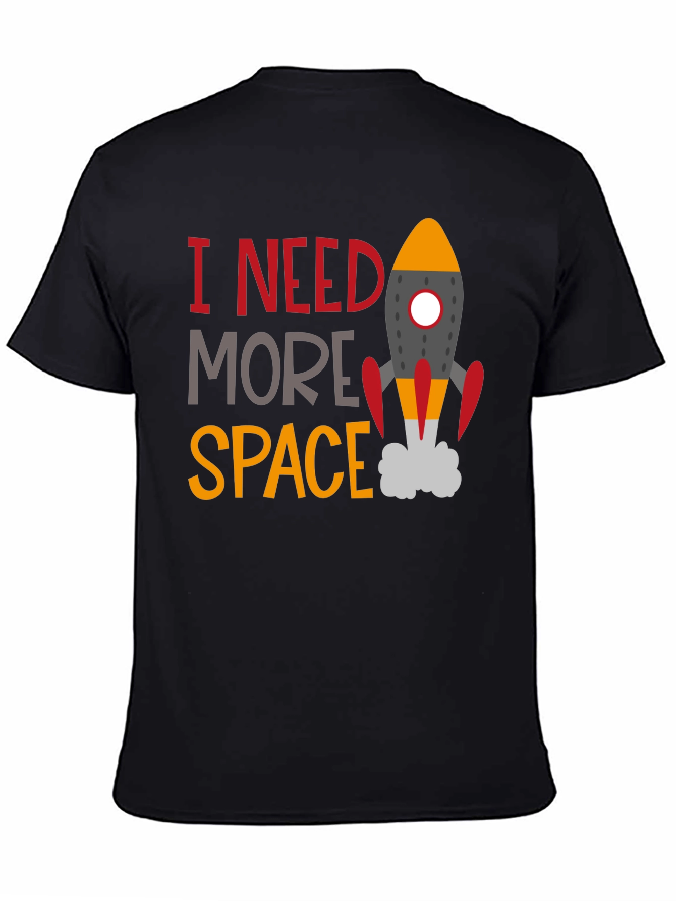 Black I Need More Space Graphic Tee - Astronomy T-Shirt view 4