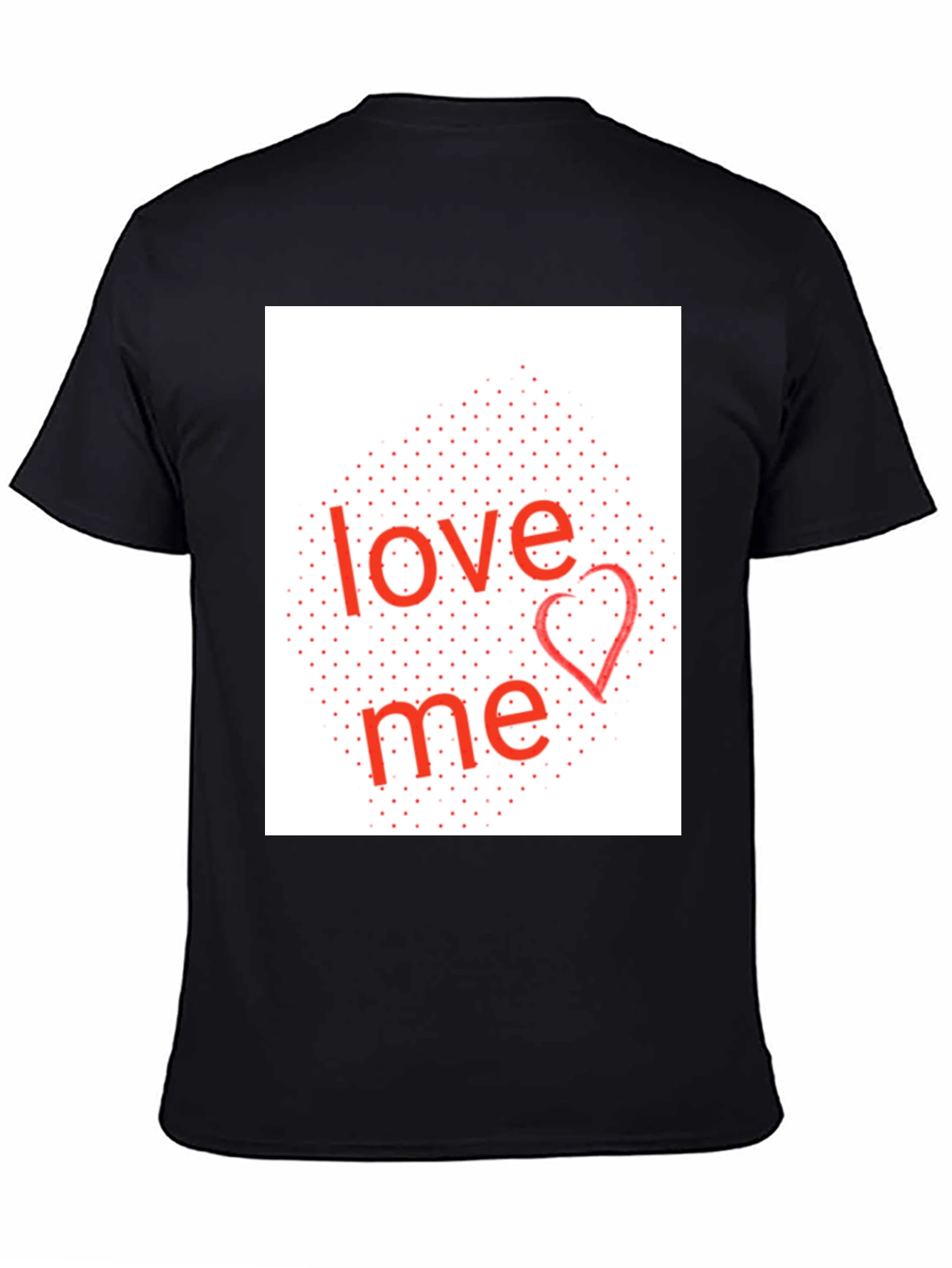 Black Love Me Graphic Tee - Black Cotton Blend Shirt view 4