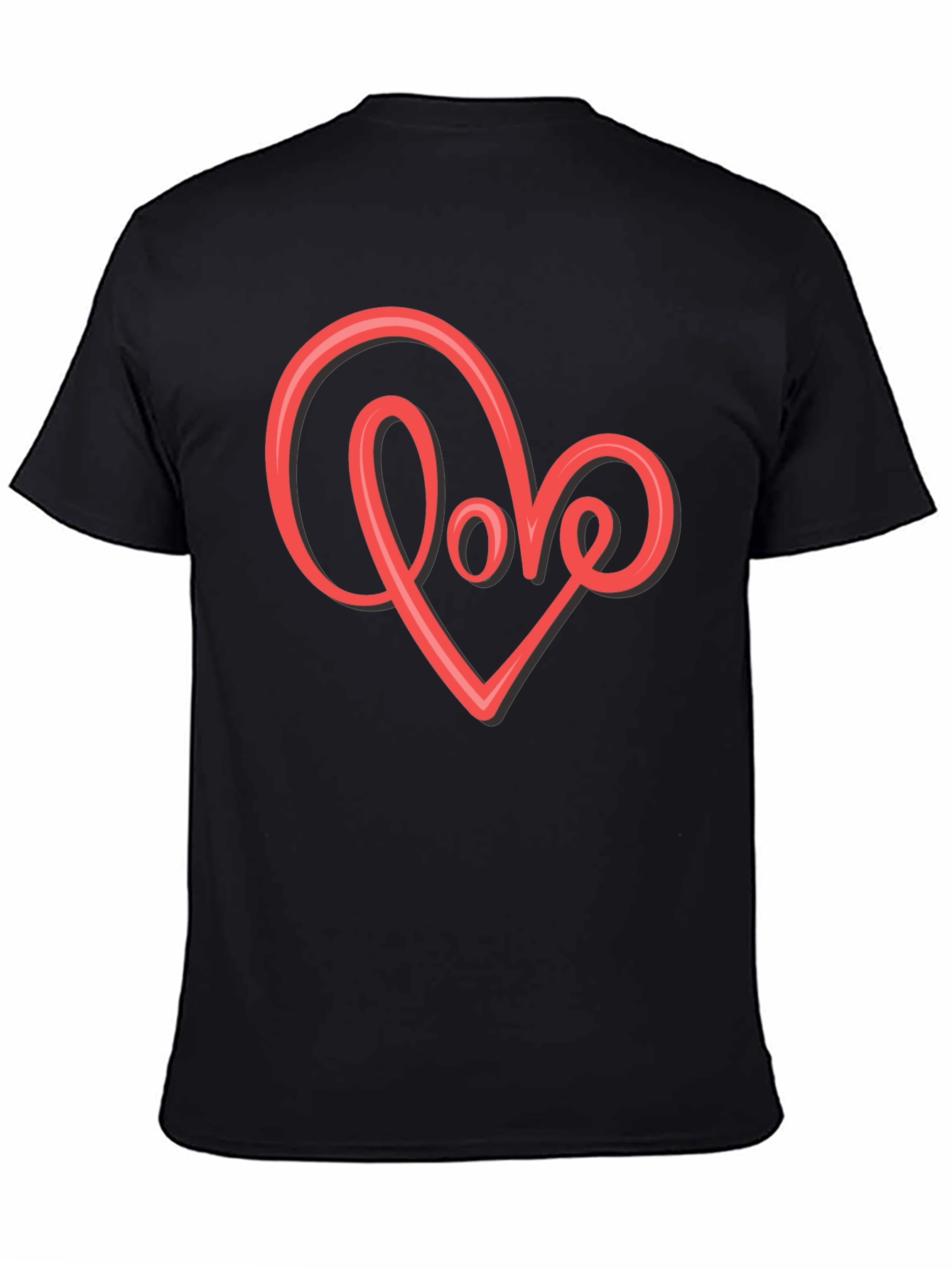 Black Love Heart Graphic T-Shirt - Stylish Black Tee view 4