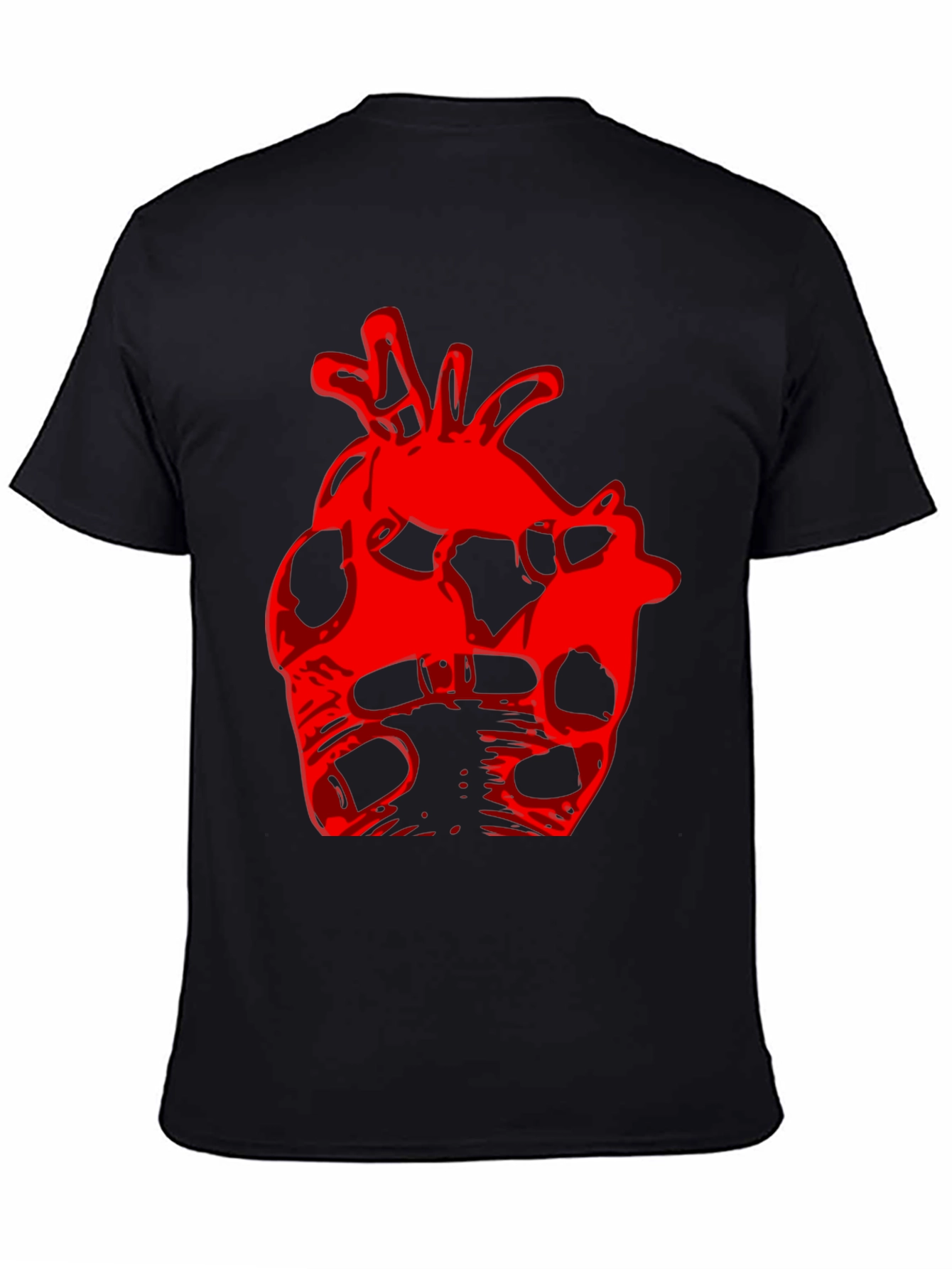 Black Abstract Heart Graphic Black T-Shirt view 4