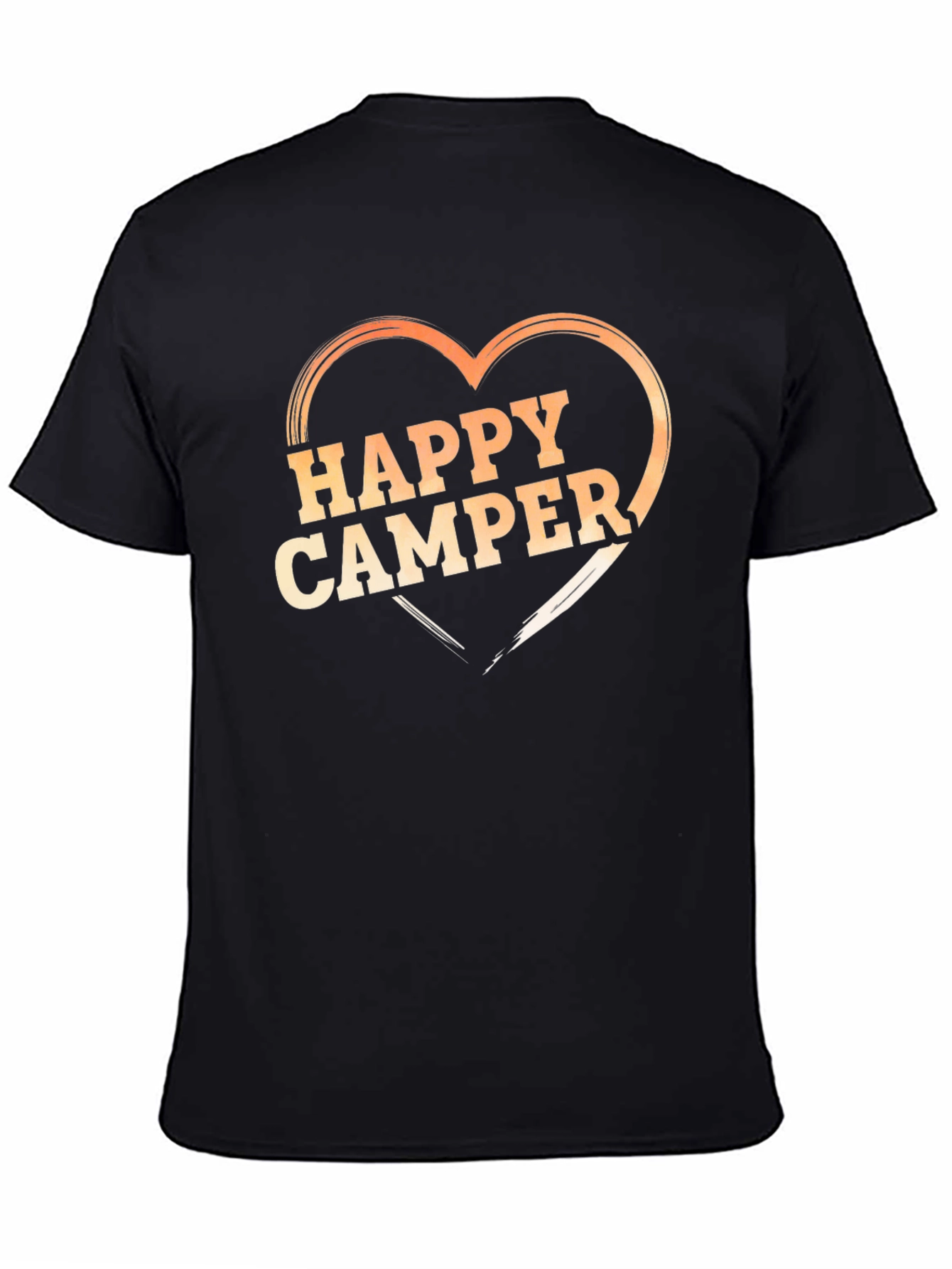 Black Happy Camper Heart Graphic T-Shirt - Black view 4