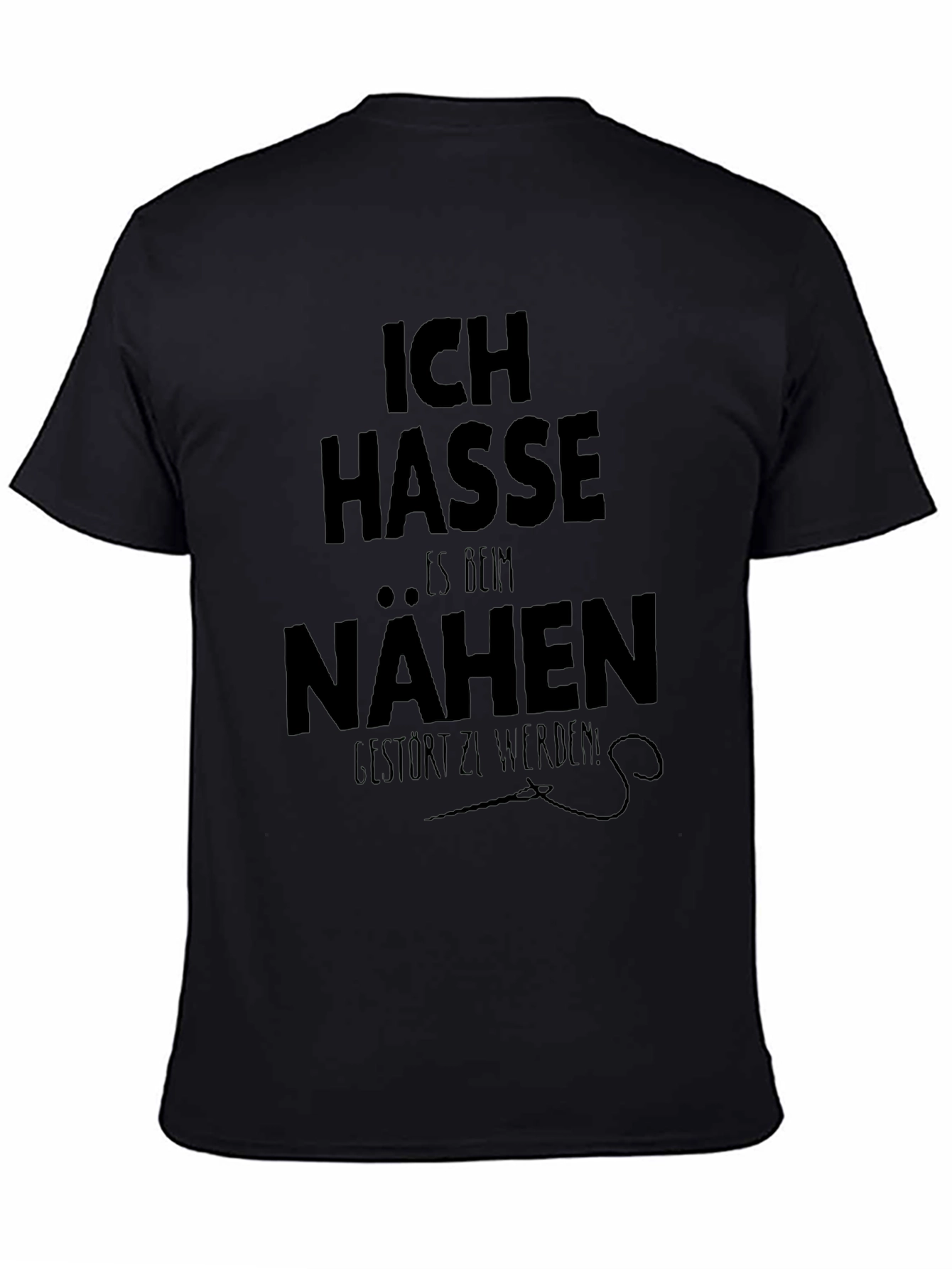 Black Ich Hasse Nähen Graphic T-Shirt - Black view 4